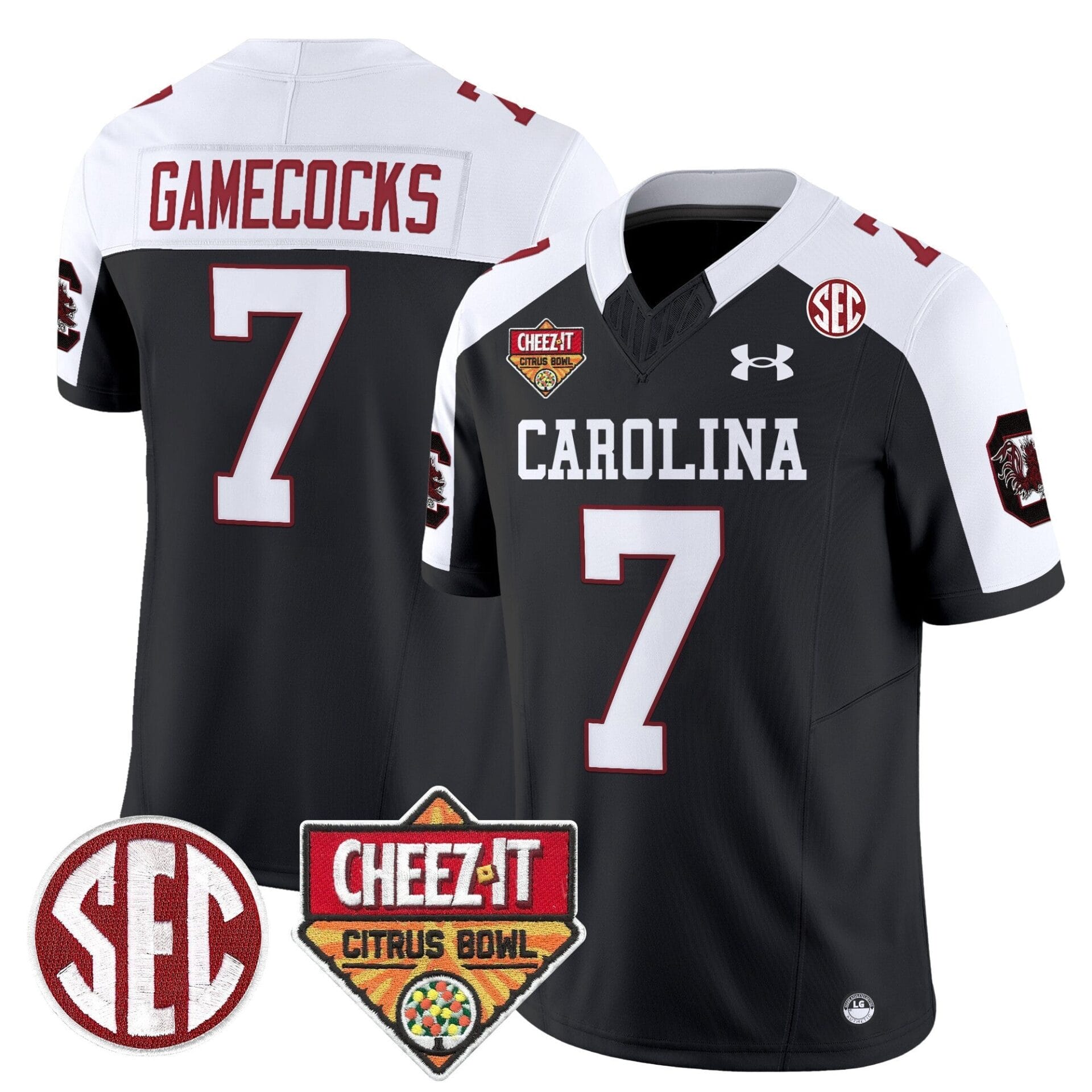 South Carolina Gamecocks 1980 Throwback Cheez-It Citrus Bowl Patch Vapor Limited Jersey - All Stitched - Image 38