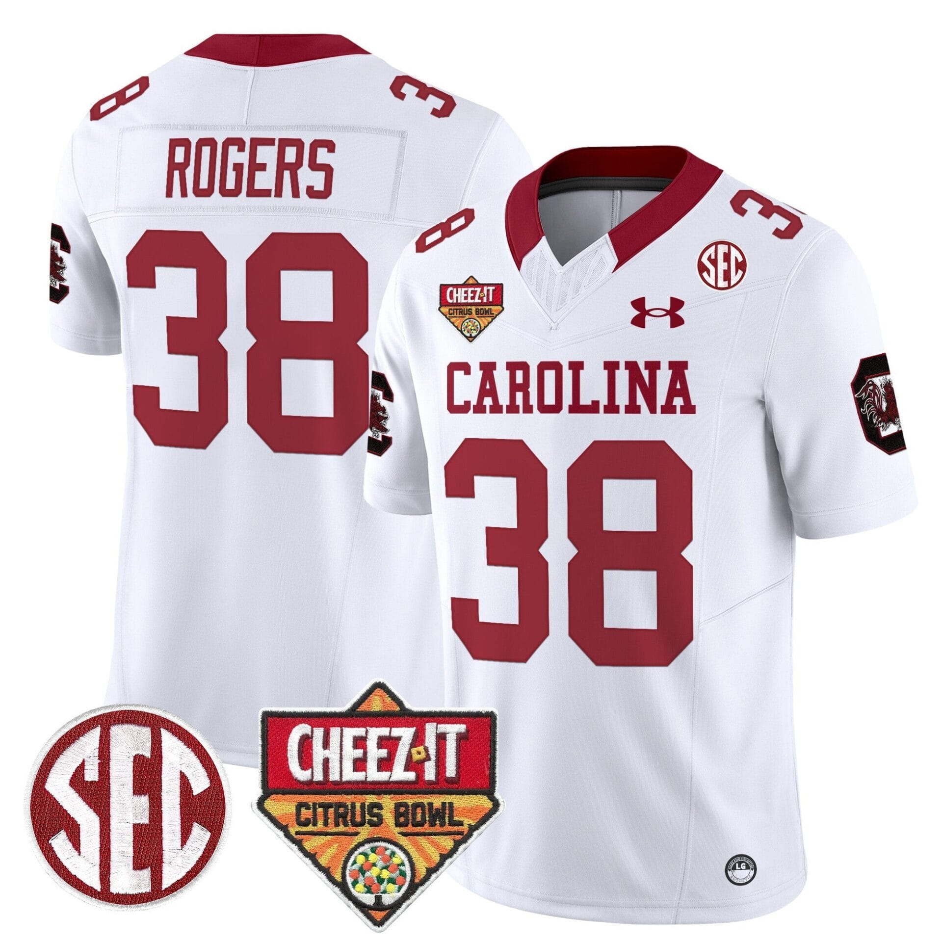 South Carolina Gamecocks 1980 Throwback Cheez-It Citrus Bowl Patch Vapor Limited Jersey - All Stitched - Image 17