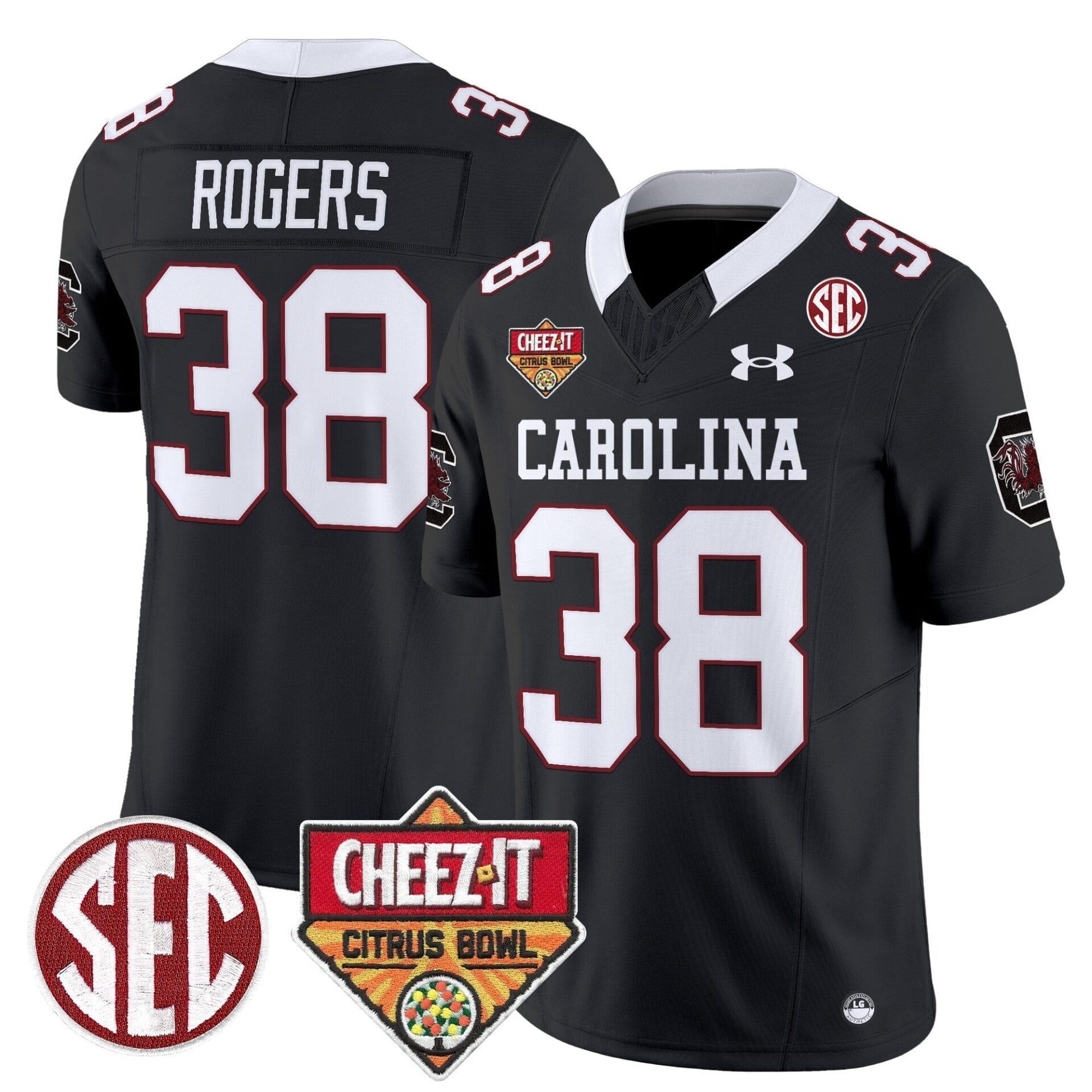 South Carolina Gamecocks 1980 Throwback Cheez-It Citrus Bowl Patch Vapor Limited Jersey - All Stitched - Image 9