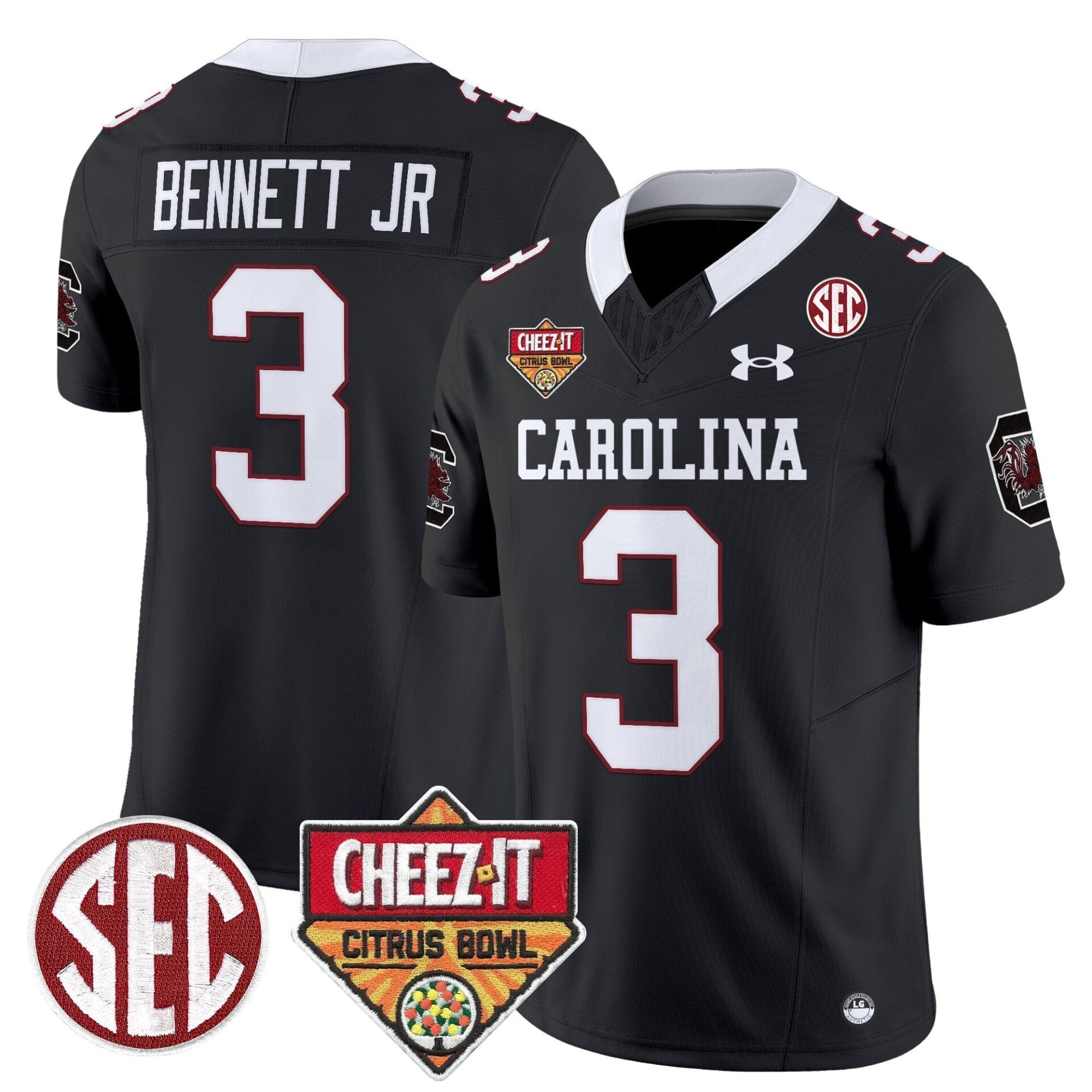 South Carolina Gamecocks 1980 Throwback Cheez-It Citrus Bowl Patch Vapor Limited Jersey - All Stitched - Image 12