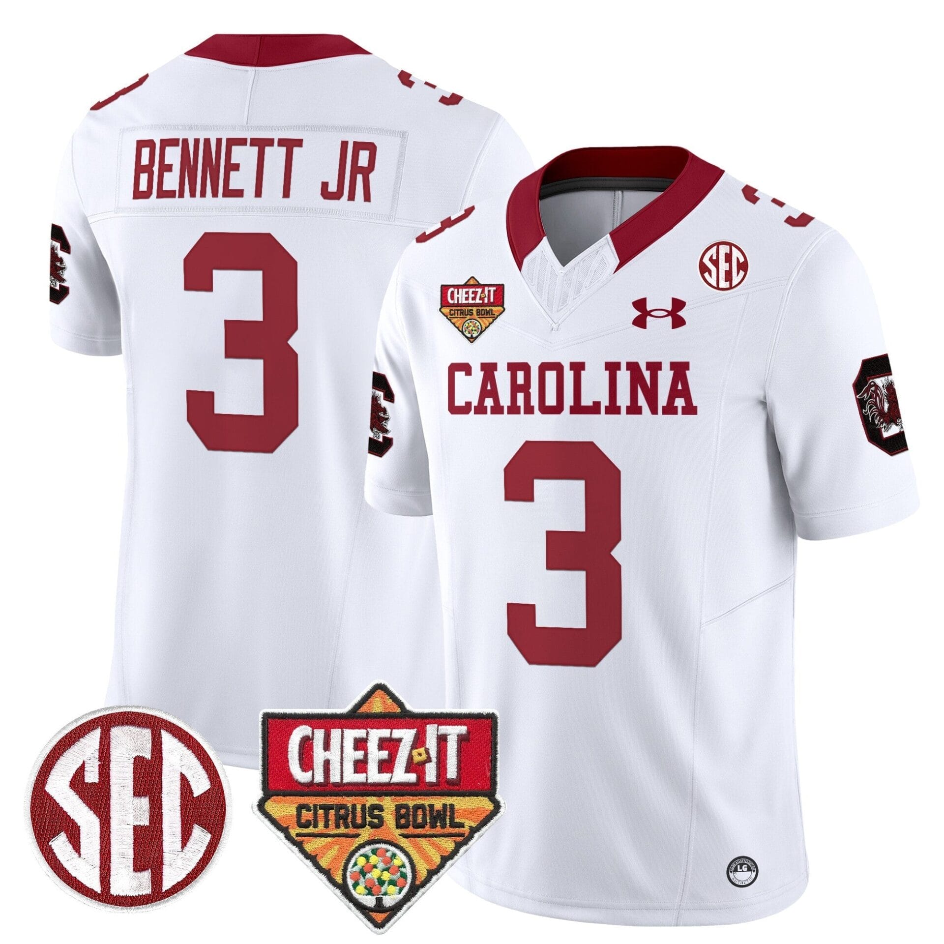 South Carolina Gamecocks 1980 Throwback Cheez-It Citrus Bowl Patch Vapor Limited Jersey - All Stitched - Image 20