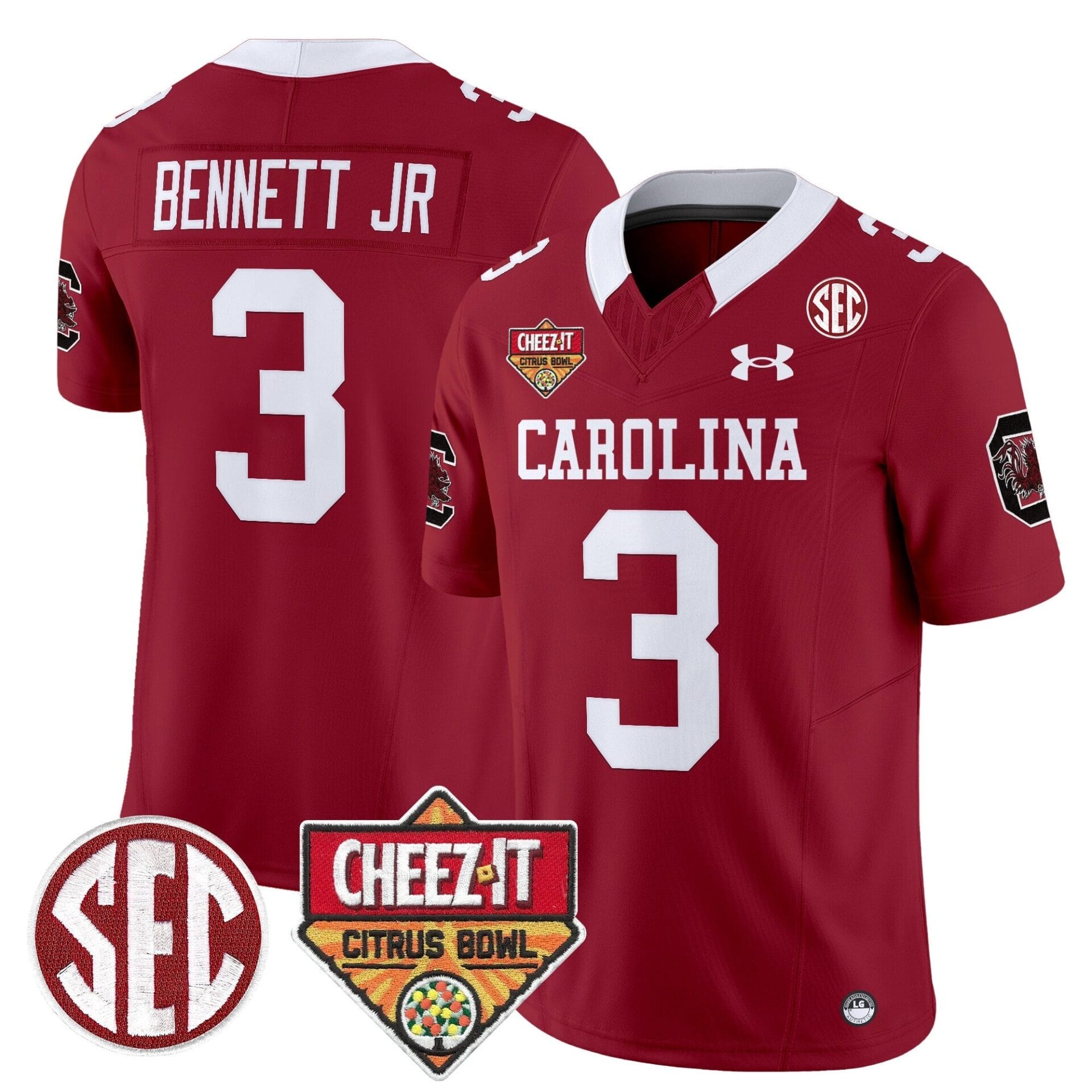 South Carolina Gamecocks 1980 Throwback Cheez-It Citrus Bowl Patch Vapor Limited Jersey - All Stitched - Image 4