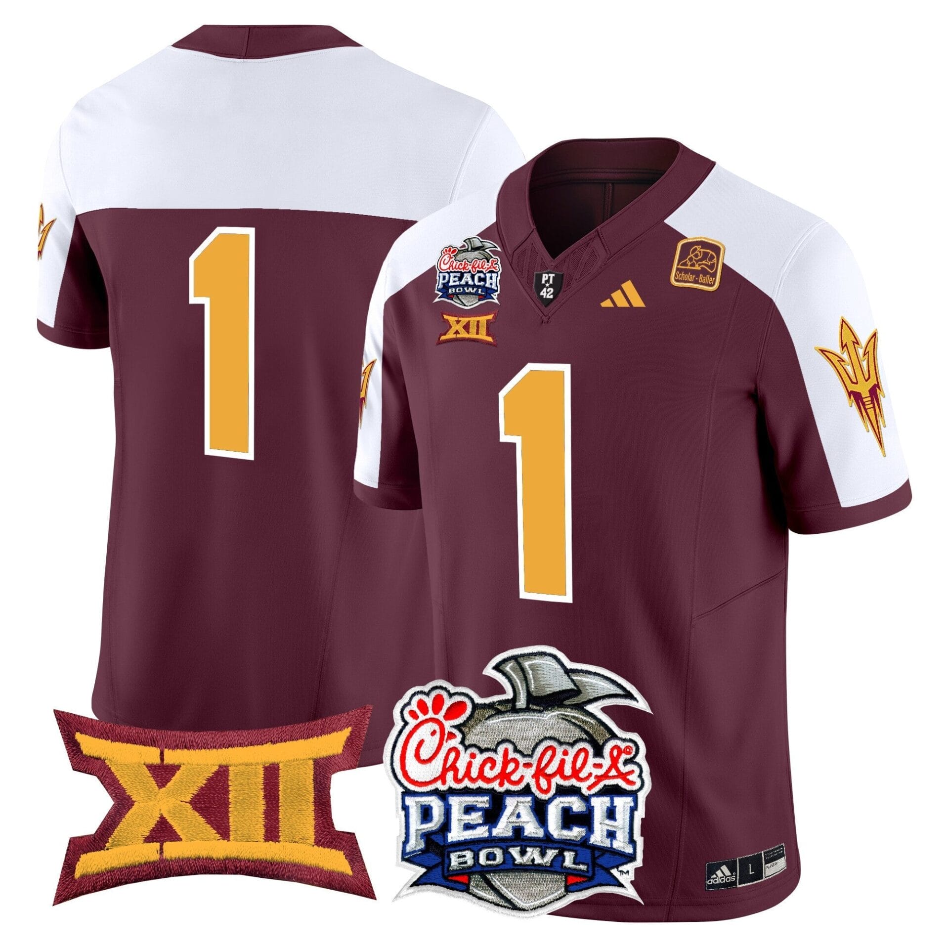 Arizona State Sun Devils 2025 Peach Bowl Vapor Limited Jersey - All Stitched - Image 8