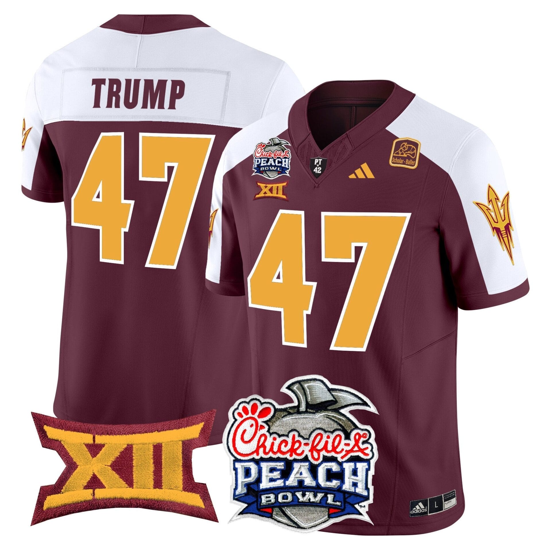 Arizona State Sun Devils 2025 Peach Bowl Vapor Limited Jersey - All Stitched - Image 7