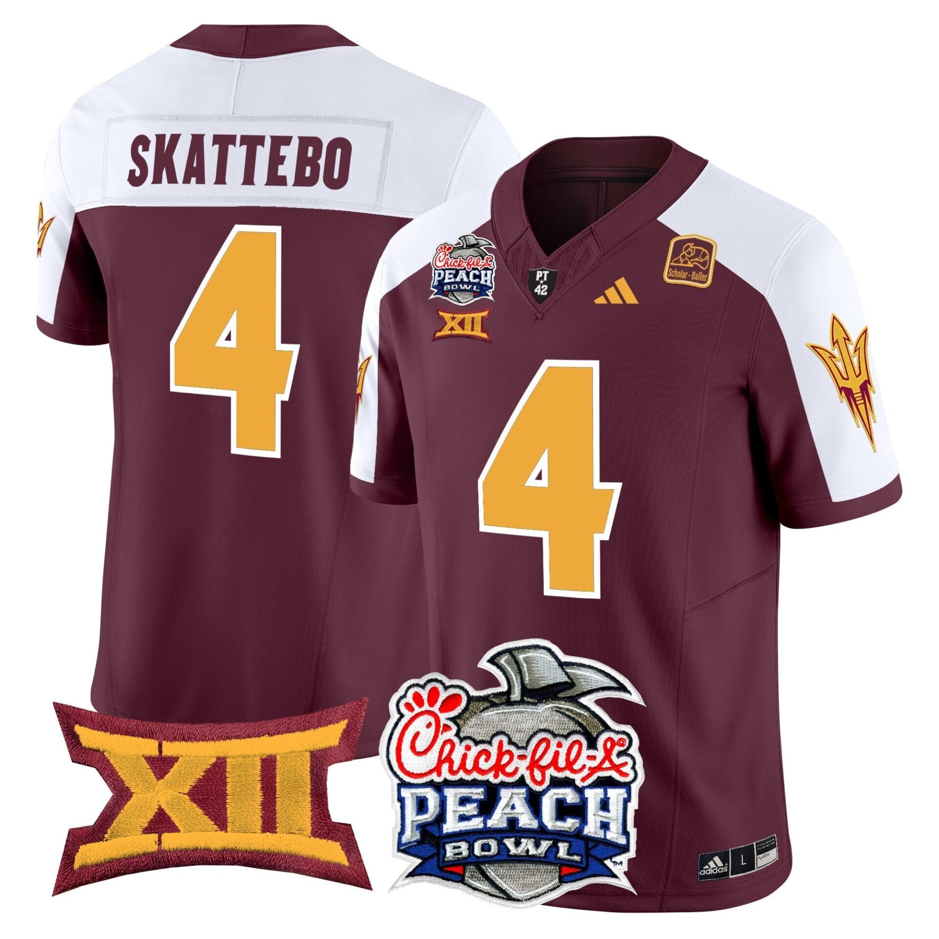 Arizona State Sun Devils 2025 Peach Bowl Vapor Limited Jersey - All Stitched - Image 2