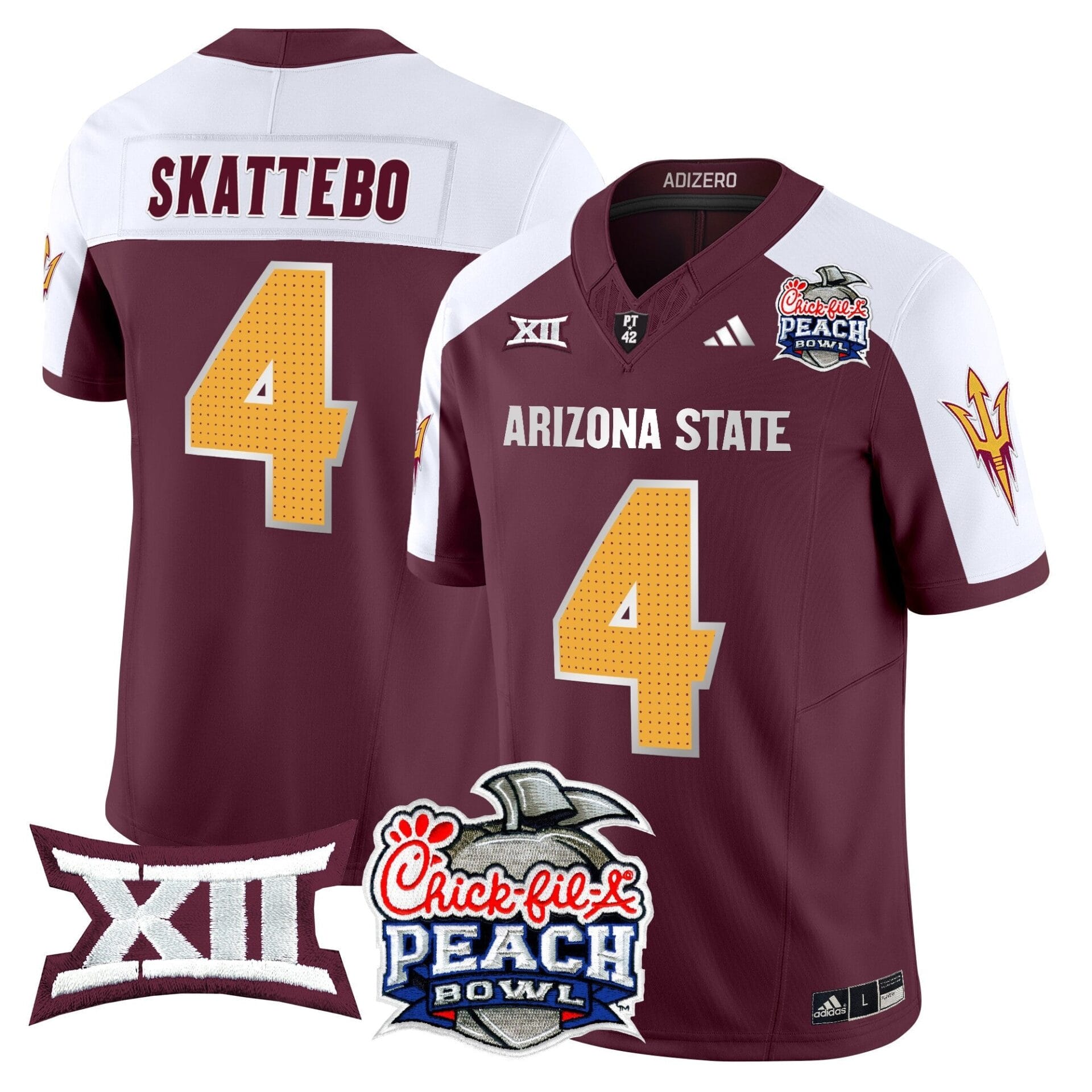 Arizona State Sun Devils 2025 Peach Bowl Vapor Limited Jersey - All Stitched - Image 26