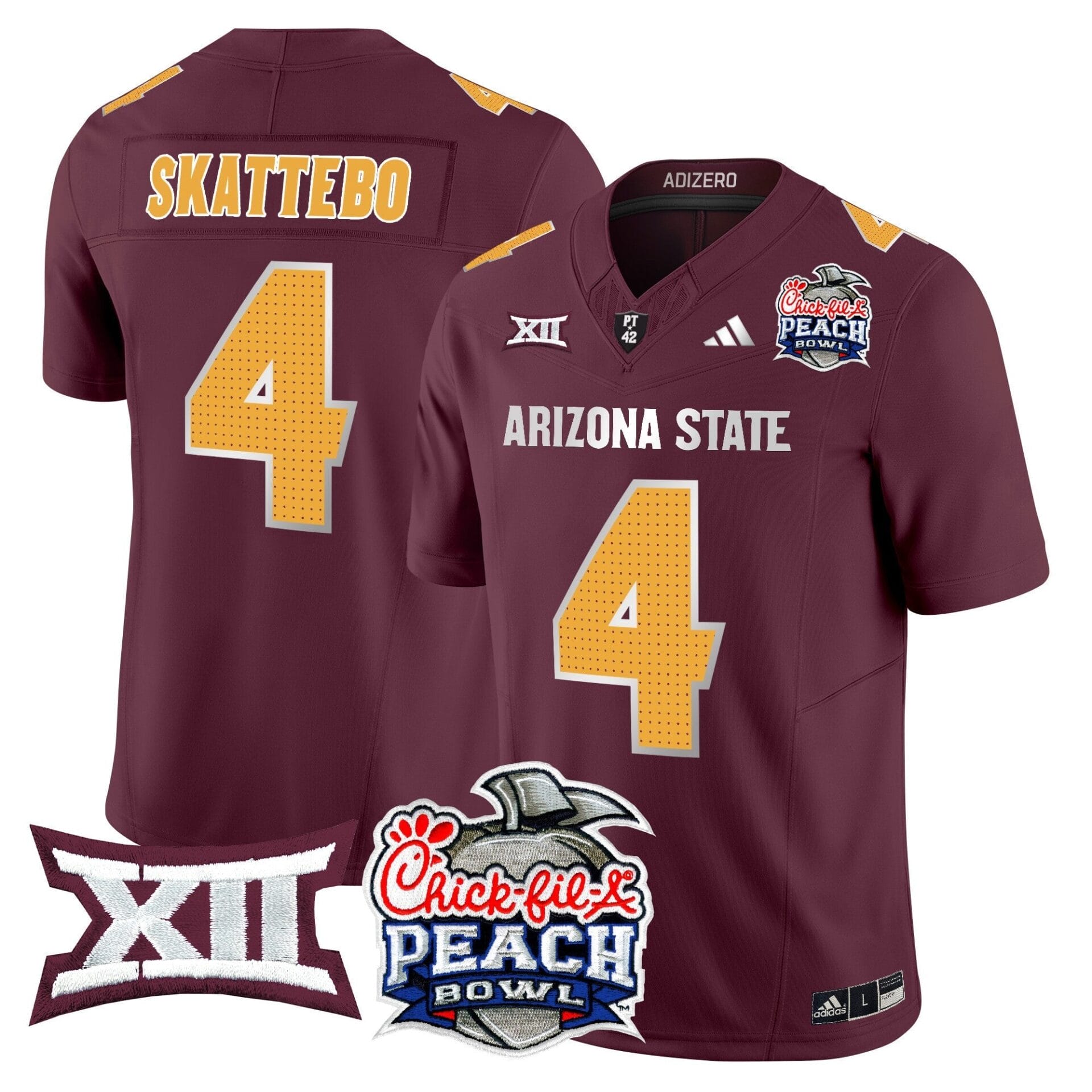 Arizona State Sun Devils 2025 Peach Bowl Vapor Limited Jersey - All Stitched - Image 34