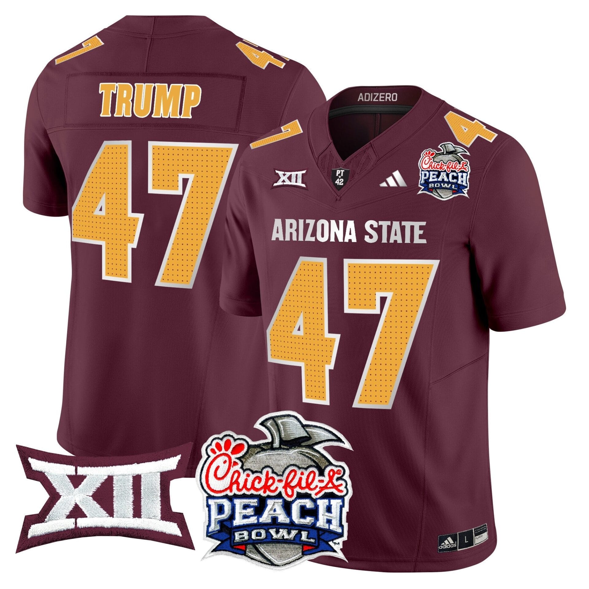 Arizona State Sun Devils 2025 Peach Bowl Vapor Limited Jersey - All Stitched - Image 39