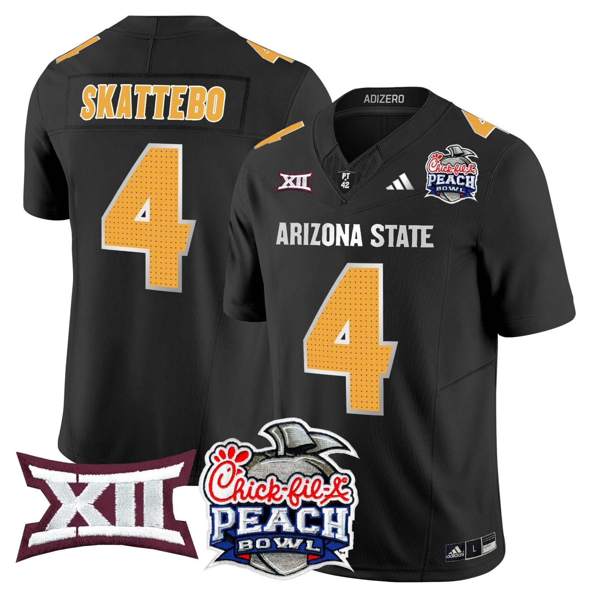 Arizona State Sun Devils 2025 Peach Bowl Vapor Limited Jersey - All Stitched - Image 42
