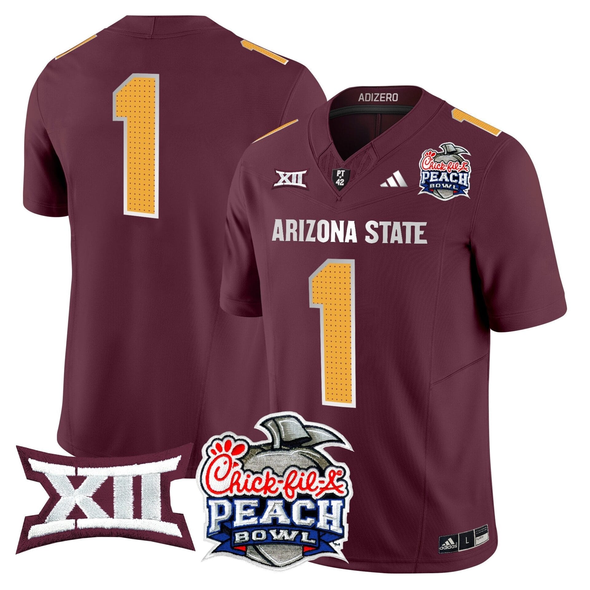 Arizona State Sun Devils 2025 Peach Bowl Vapor Limited Jersey - All Stitched - Image 40