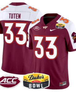 Alternative view of Virginia Tech Hokies 2025 Duke's Mayo Bowl Patch Vapor Limited Jersey - All Stitched