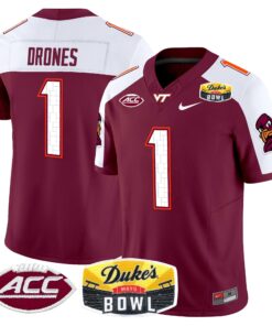 Virginia Tech Hokies 2025 Duke's Mayo Bowl Patch Vapor Limited Jersey - All Stitched