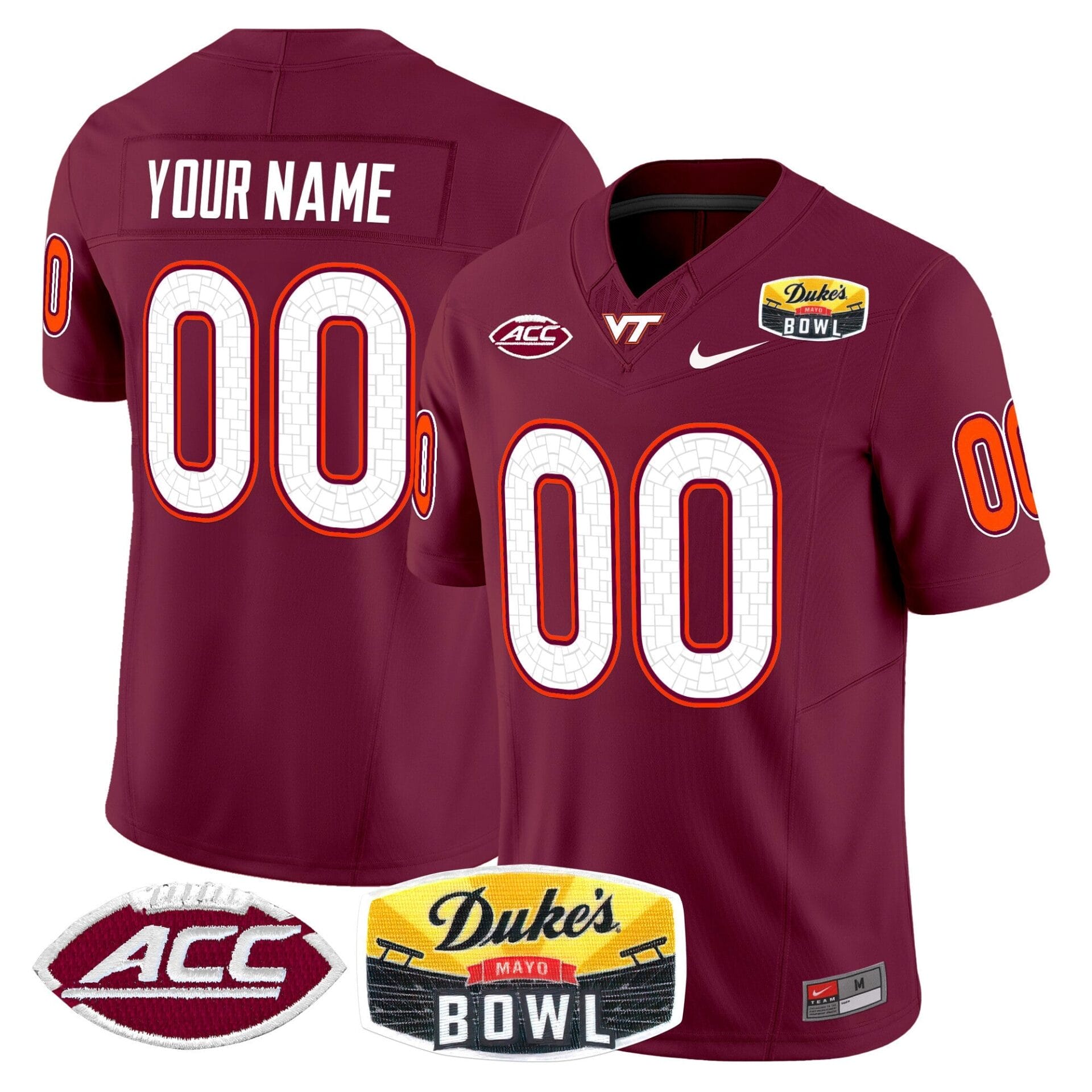 Virginia Tech Hokies 2025 Duke's Mayo Bowl Patch Vapor Limited Custom Jersey - All Stitched - Image 3