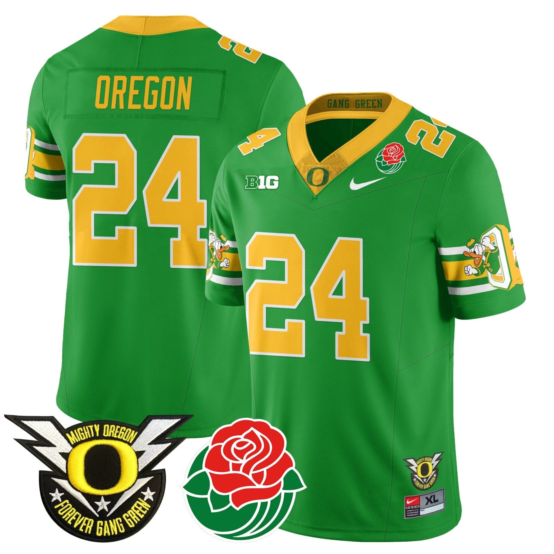 Oregon Ducks 2024 Rose Bowl Jersey - All Stitched - Image 9