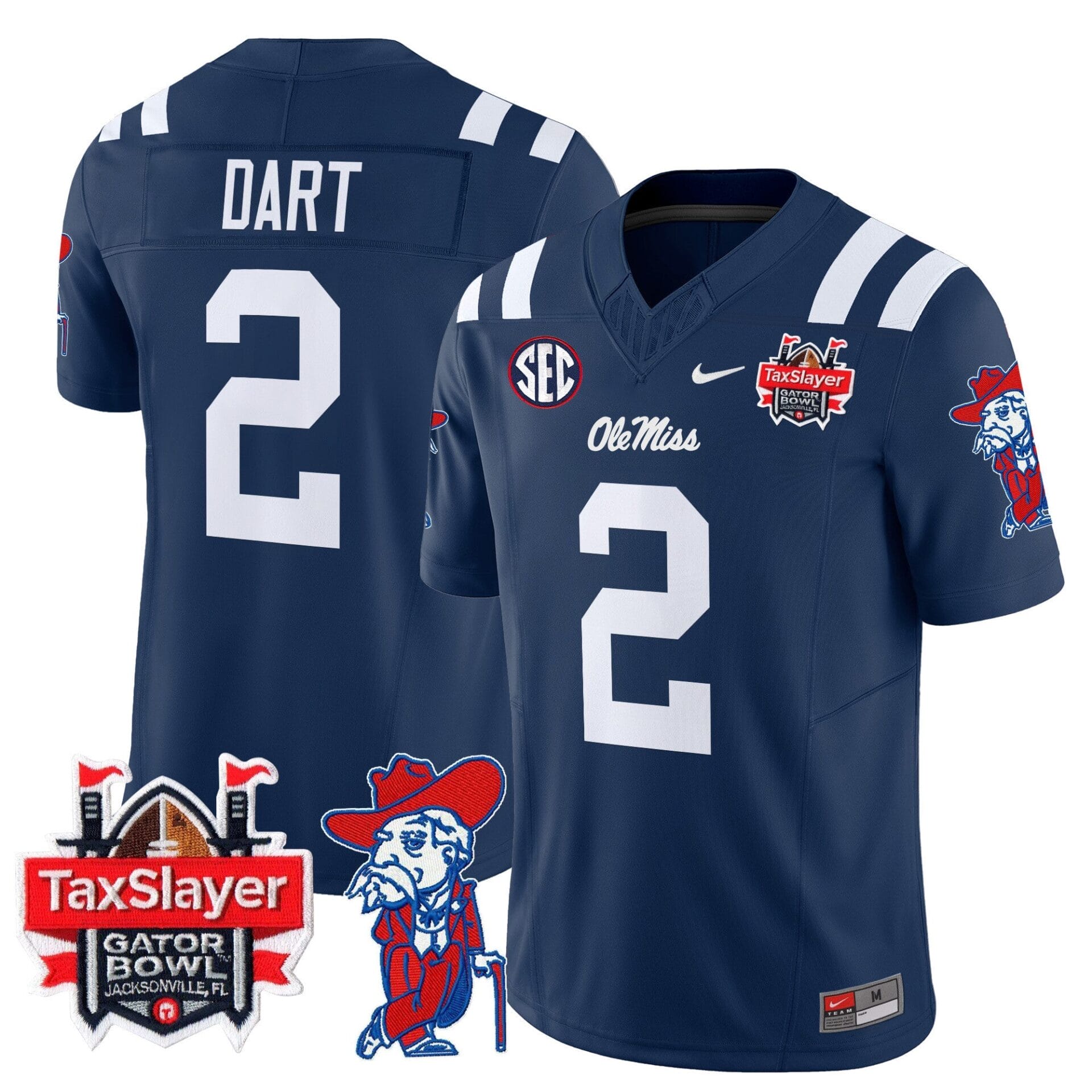 Ole Miss Rebels 2024 Gator Bowl Patch Vapor Limited Jersey - All Stitched - Image 25