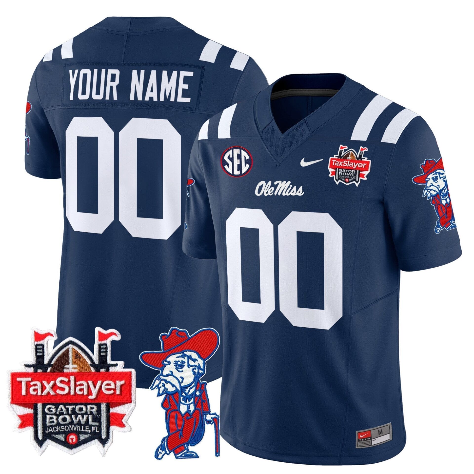 Ole Miss Rebels 2024 Gator Bowl Patch Vapor Limited Custom Jersey - All Stitched - Image 4