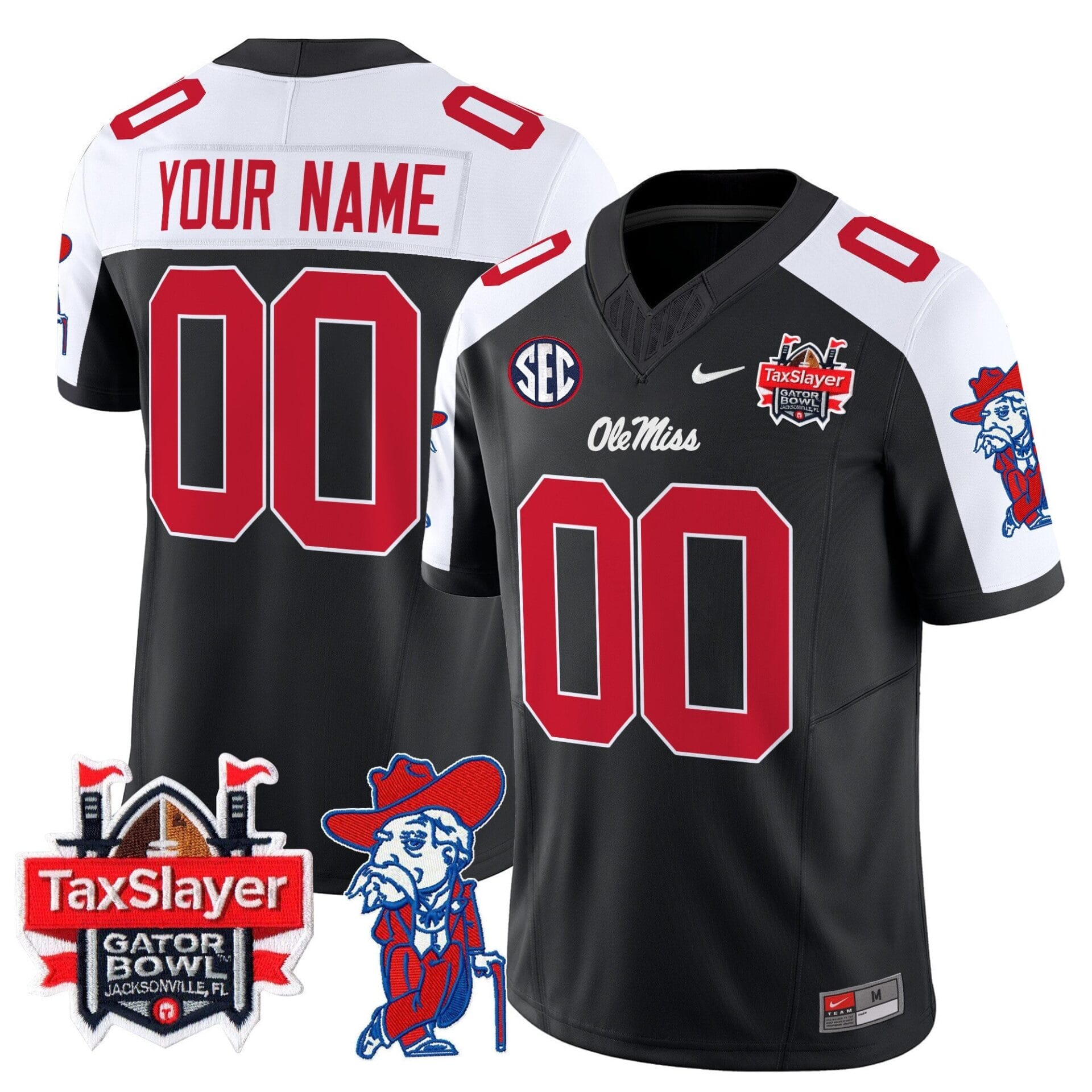 Ole Miss Rebels 2025 Gator Bowl Patch Vapor Limited Custom Jersey - All Stitched - Image 3