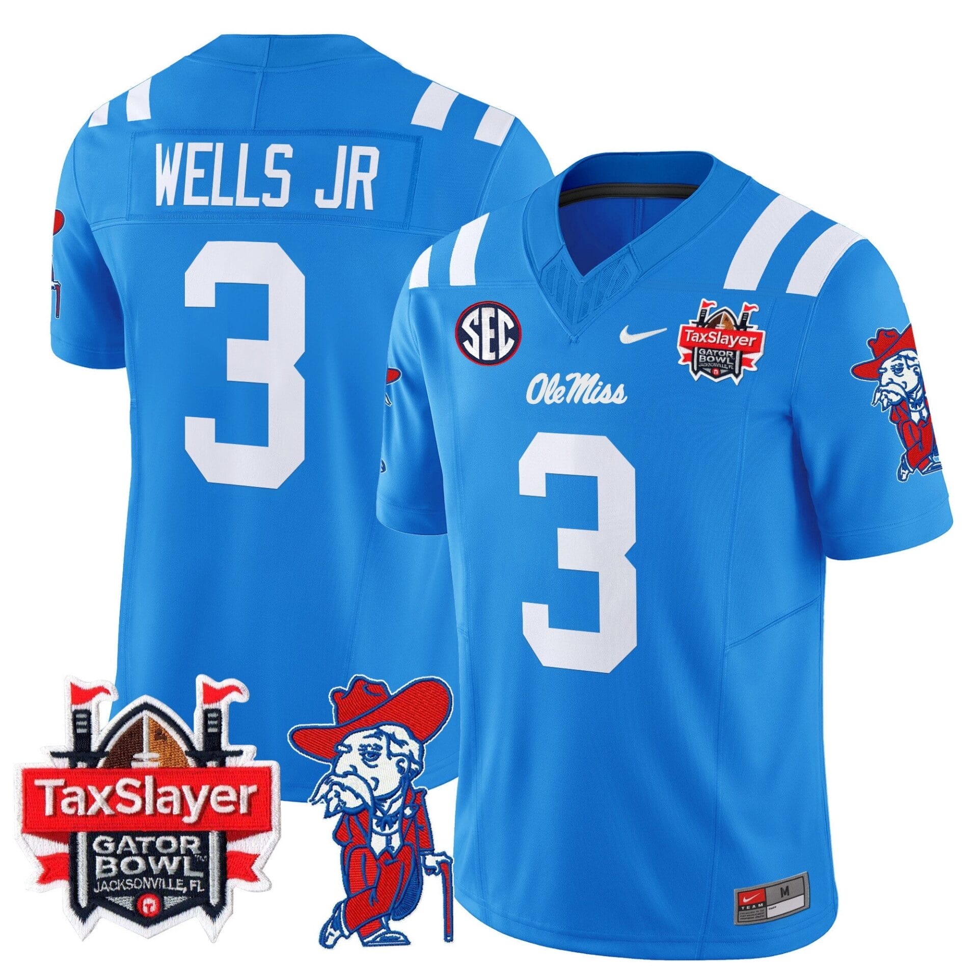 Ole Miss Rebels 2024 Gator Bowl Patch Vapor Limited Jersey - All Stitched - Image 53
