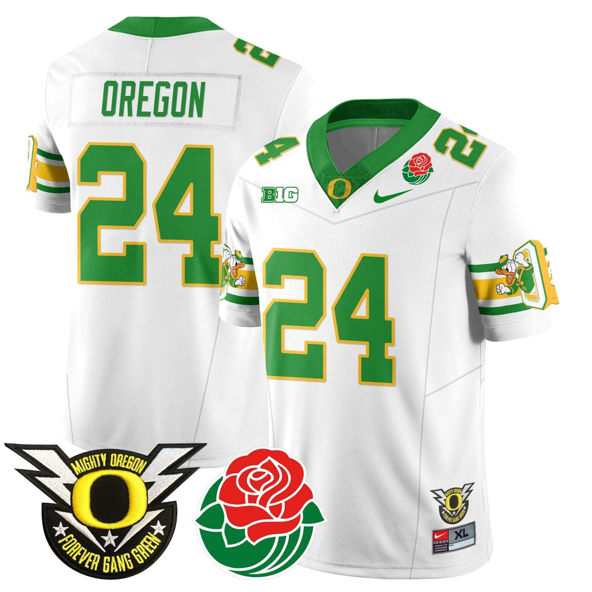 Oregon Ducks 2024 Rose Bowl Jersey - All Stitched - Image 17