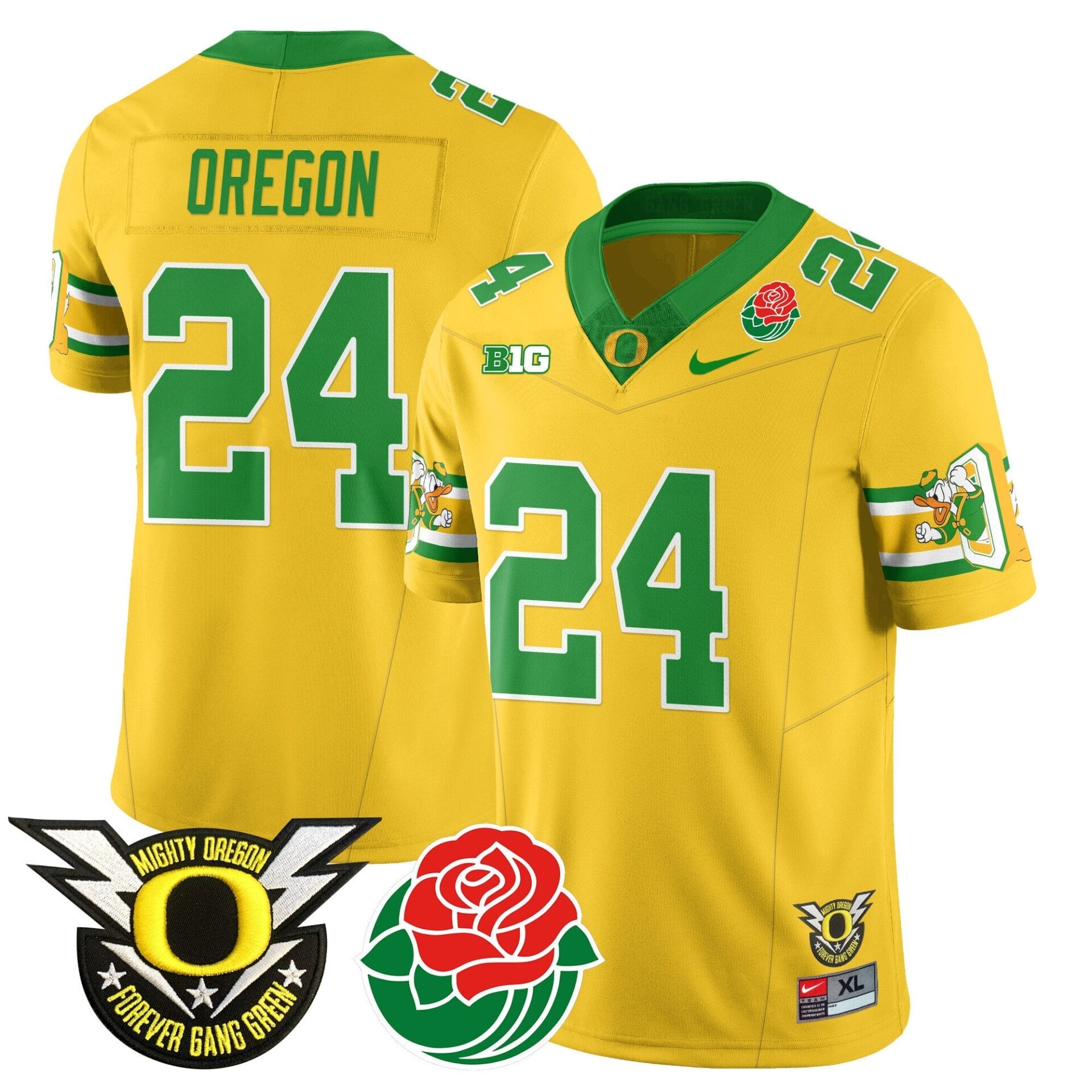 Oregon Ducks 2024 Rose Bowl Jersey - All Stitched - Image 25