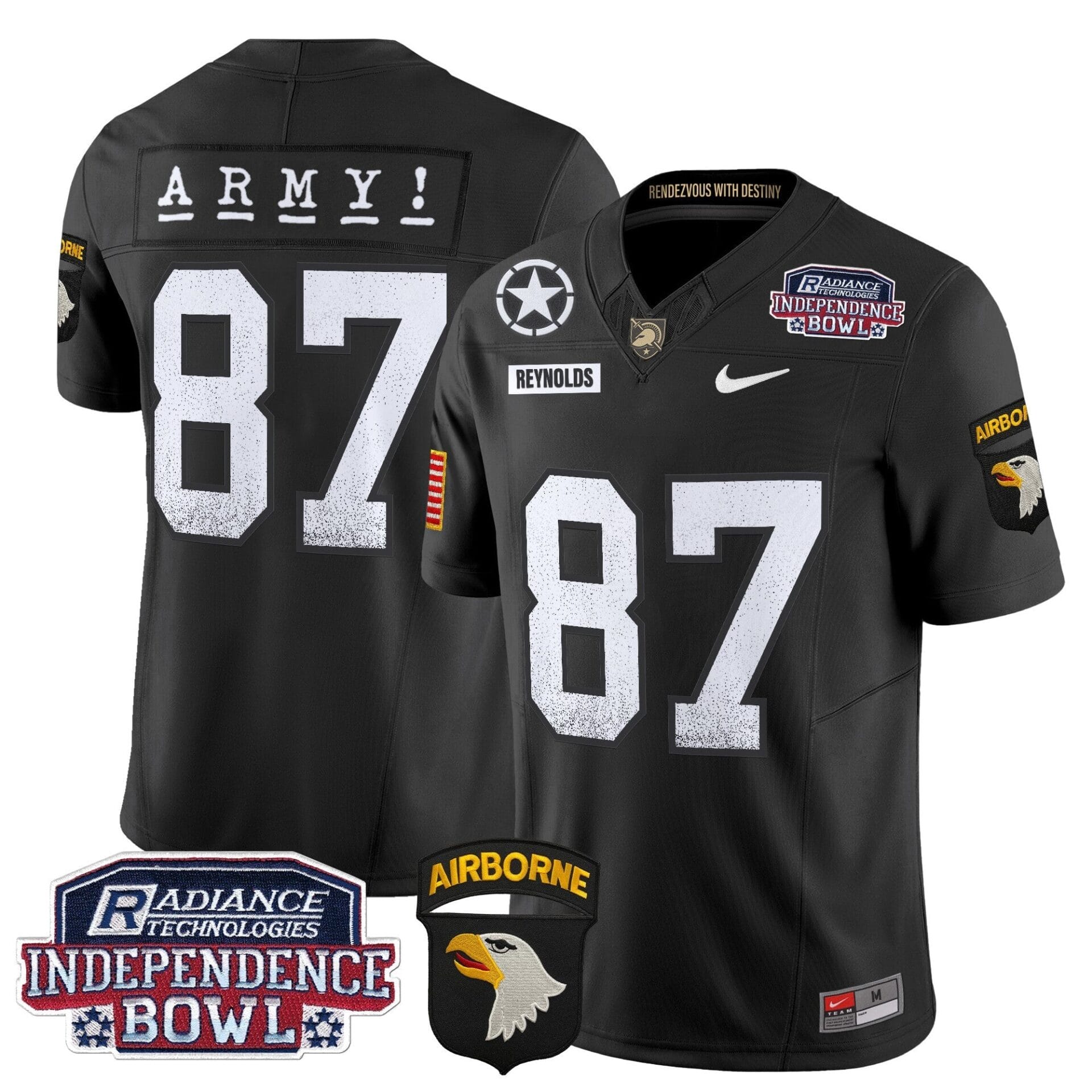 Army Black Knights Independence Bowl Patch 2024 Vapor Limited Jersey - All Stitched - Image 20