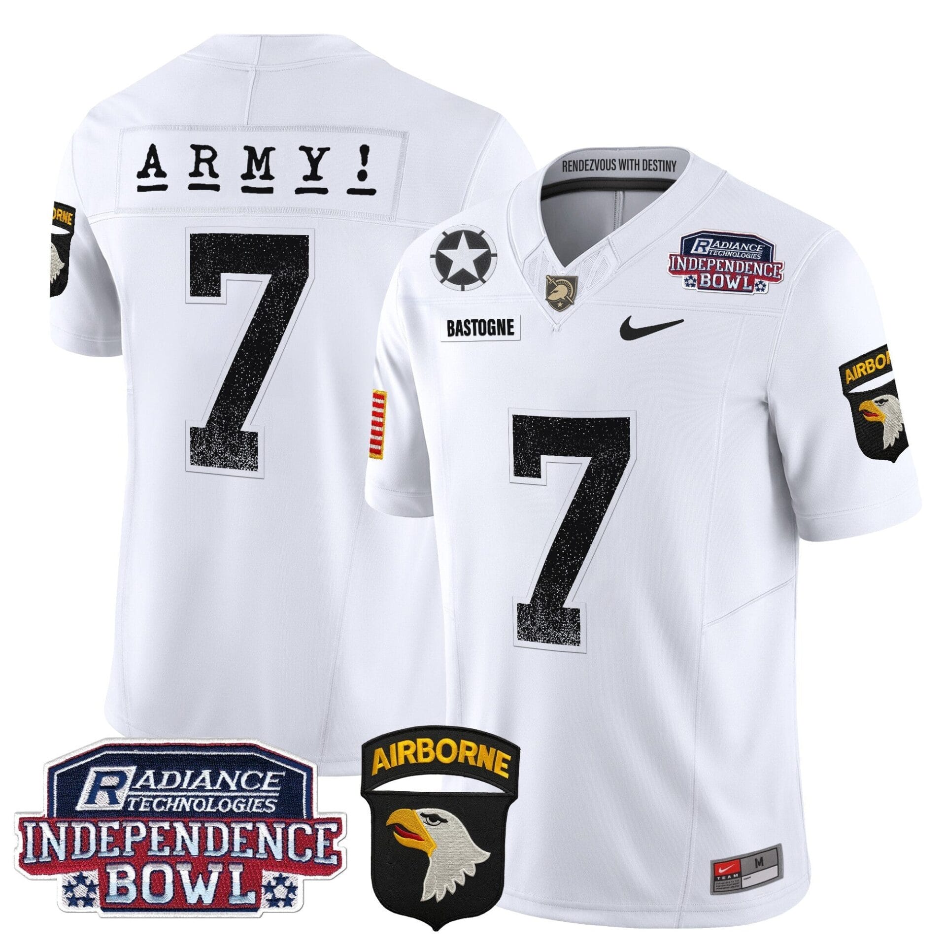Army Black Knights Independence Bowl Patch 2024 Vapor Limited Jersey - All Stitched - Image 33