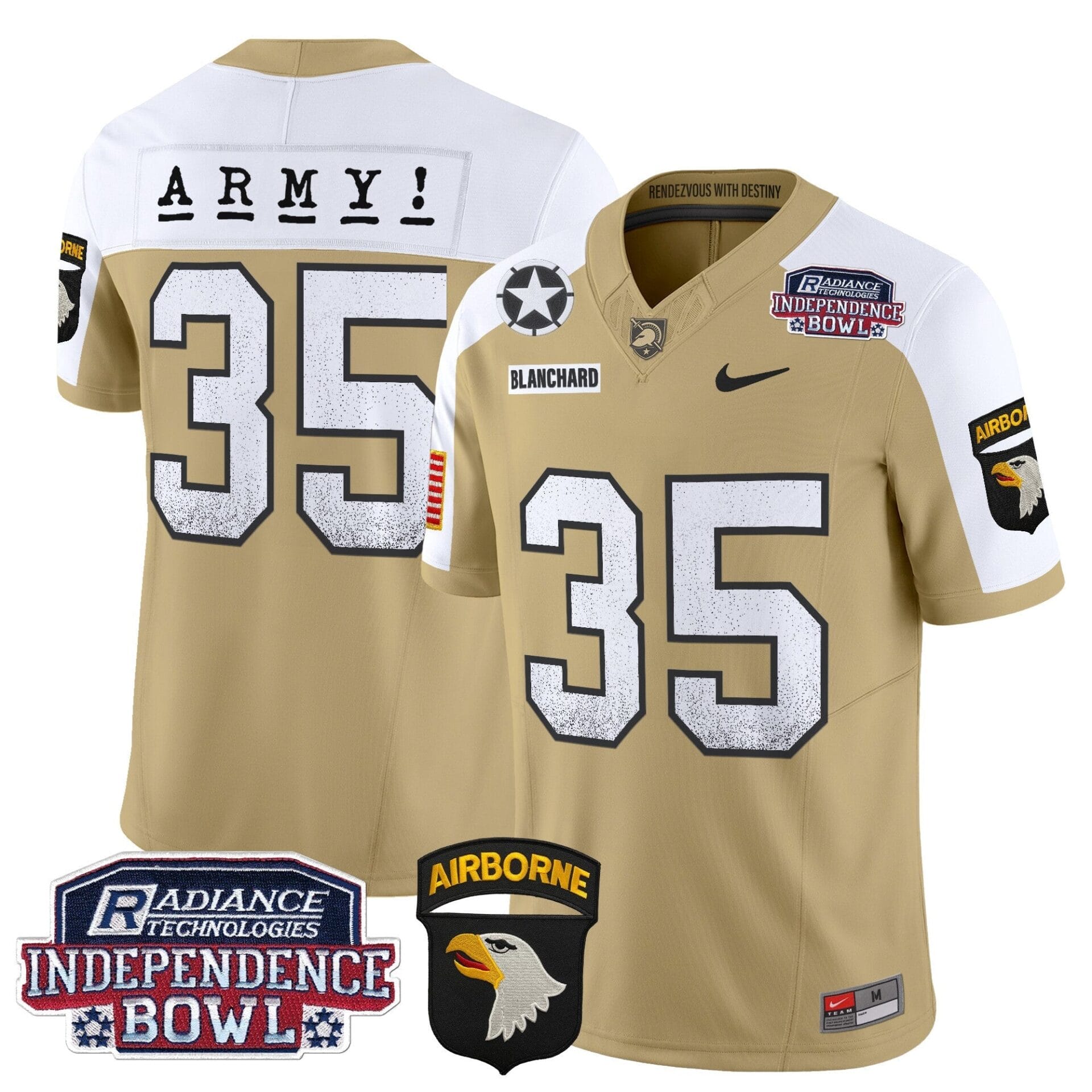Army Black Knights Independence Bowl Patch 2024 Vapor Limited Jersey - All Stitched - Image 14