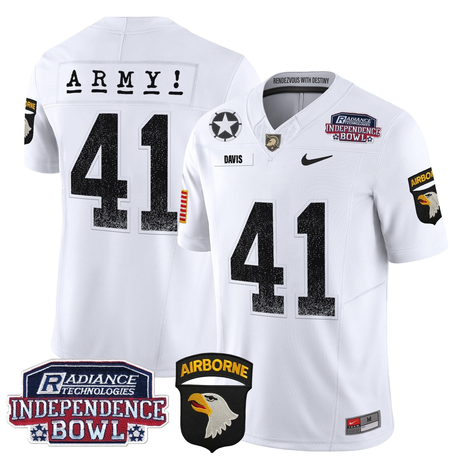 Army Black Knights Independence Bowl Patch 2024 Vapor Limited Jersey - All Stitched - Image 31