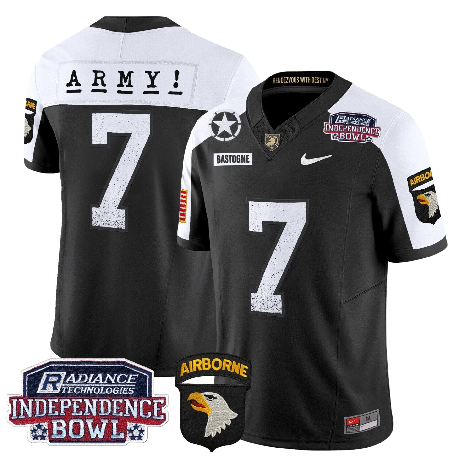 Army Black Knights Independence Bowl Patch 2024 Vapor Limited Jersey - All Stitched - Image 6