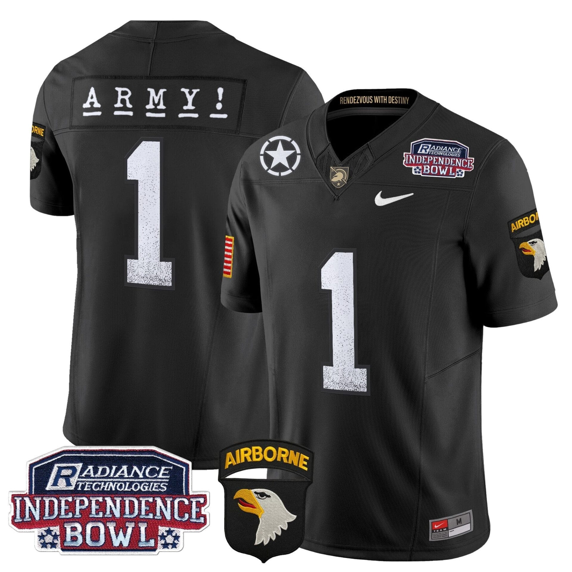 Army Black Knights Independence Bowl Patch 2024 Vapor Limited Jersey - All Stitched - Image 27