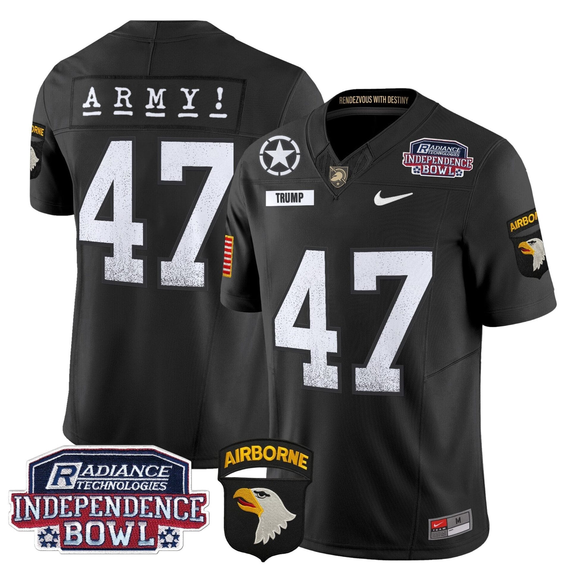 Army Black Knights Independence Bowl Patch 2024 Vapor Limited Jersey - All Stitched - Image 21