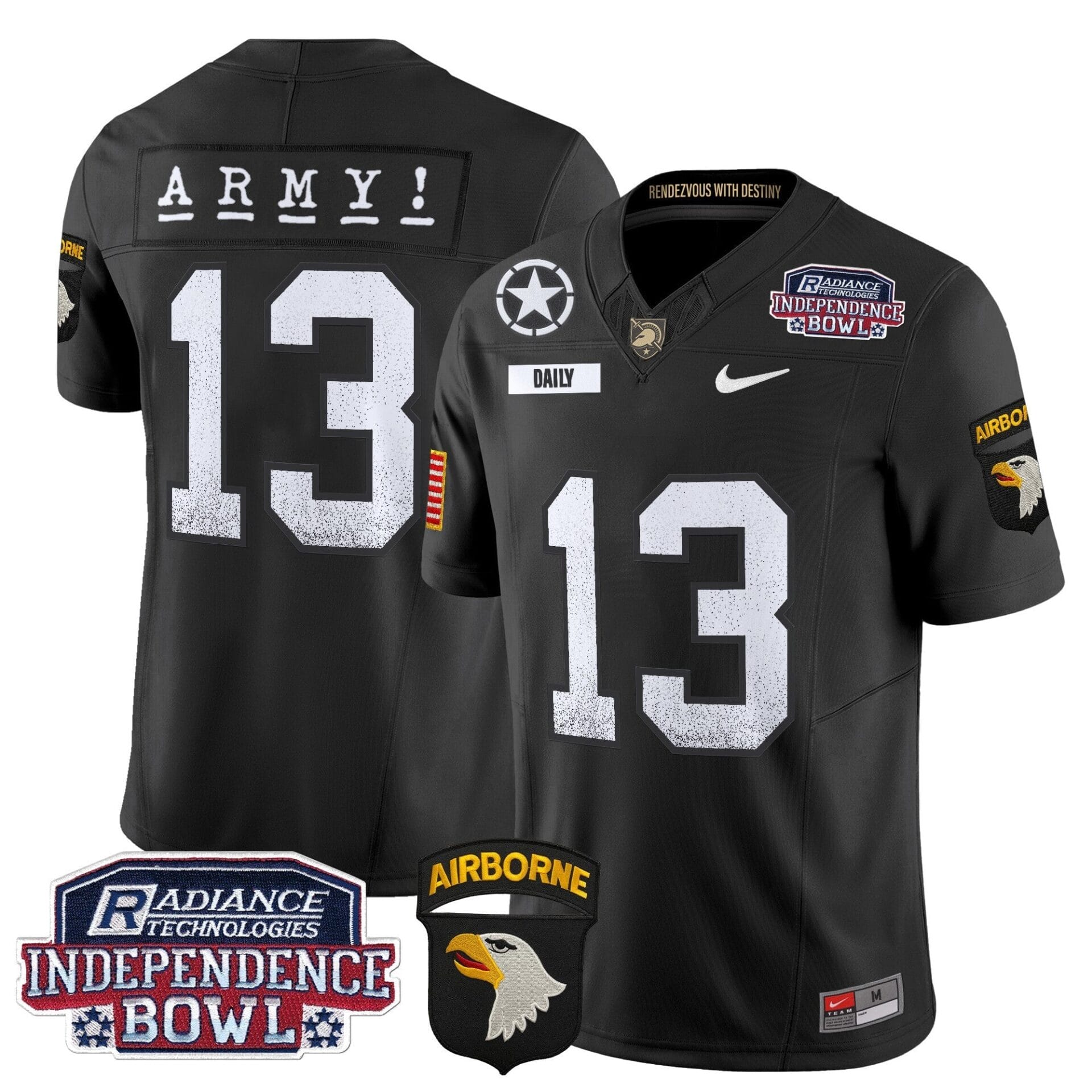 Army Black Knights Independence Bowl Patch 2024 Vapor Limited Jersey - All Stitched - Image 19