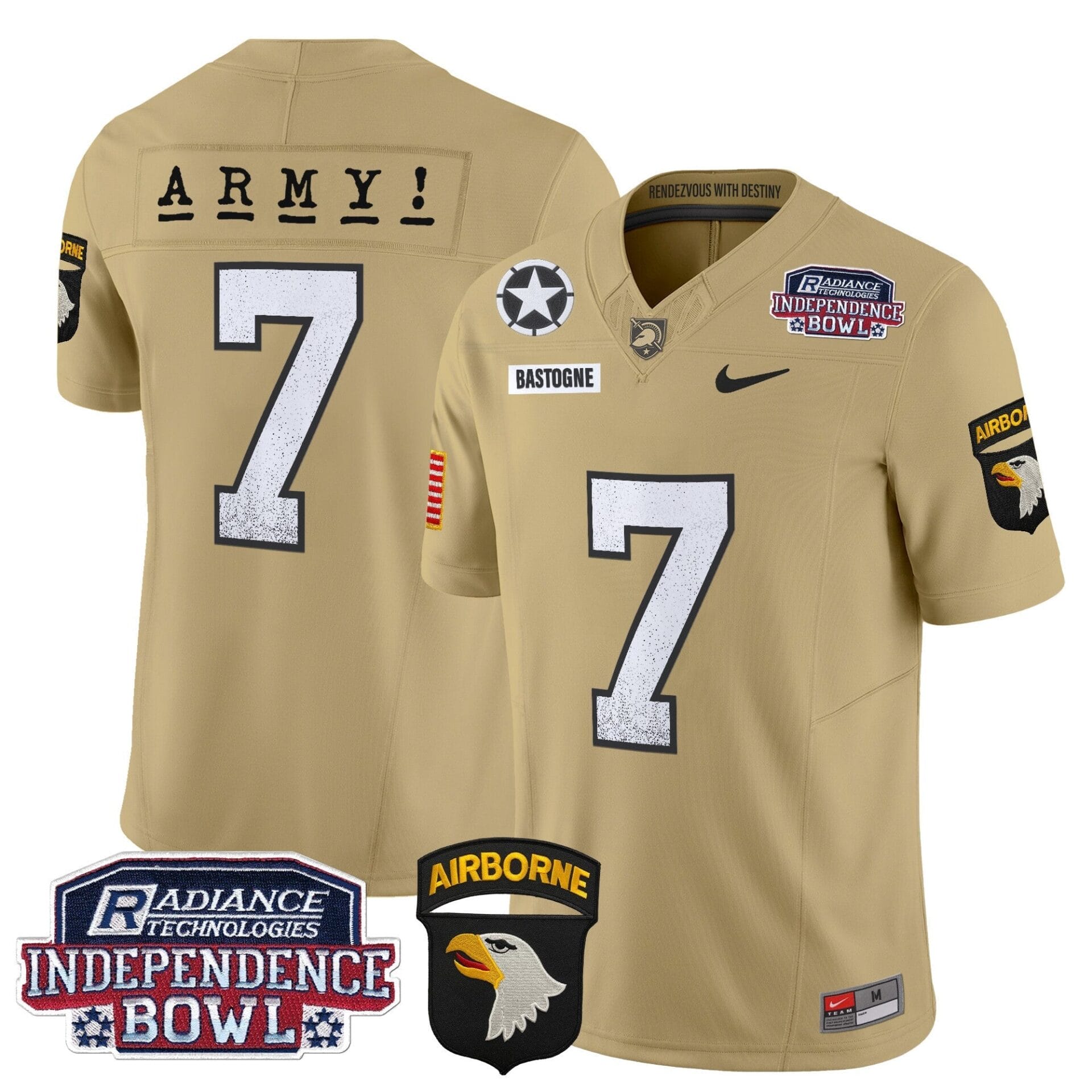 Army Black Knights Independence Bowl Patch 2024 Vapor Limited Jersey - All Stitched - Image 42