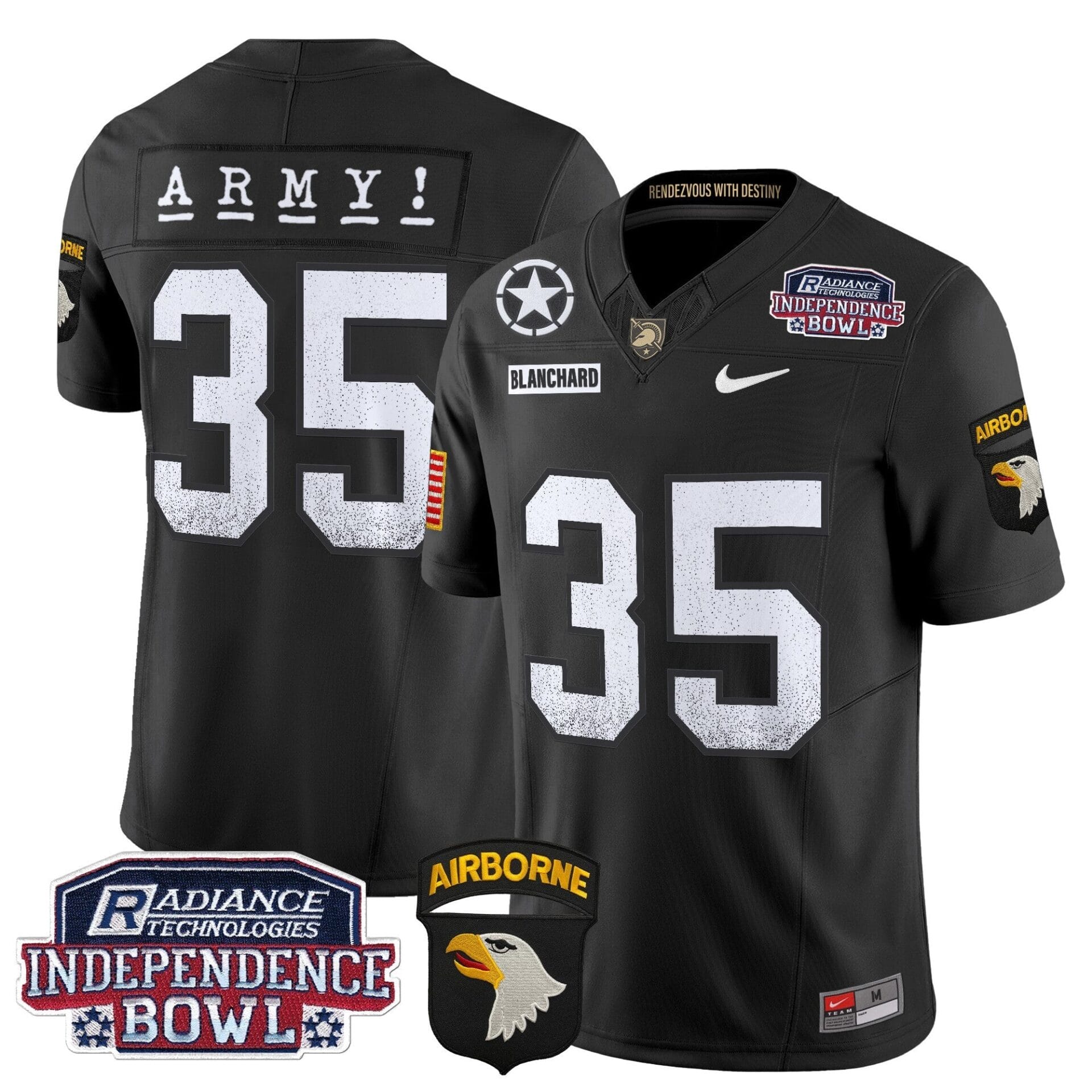 Army Black Knights Independence Bowl Patch 2024 Vapor Limited Jersey - All Stitched - Image 23