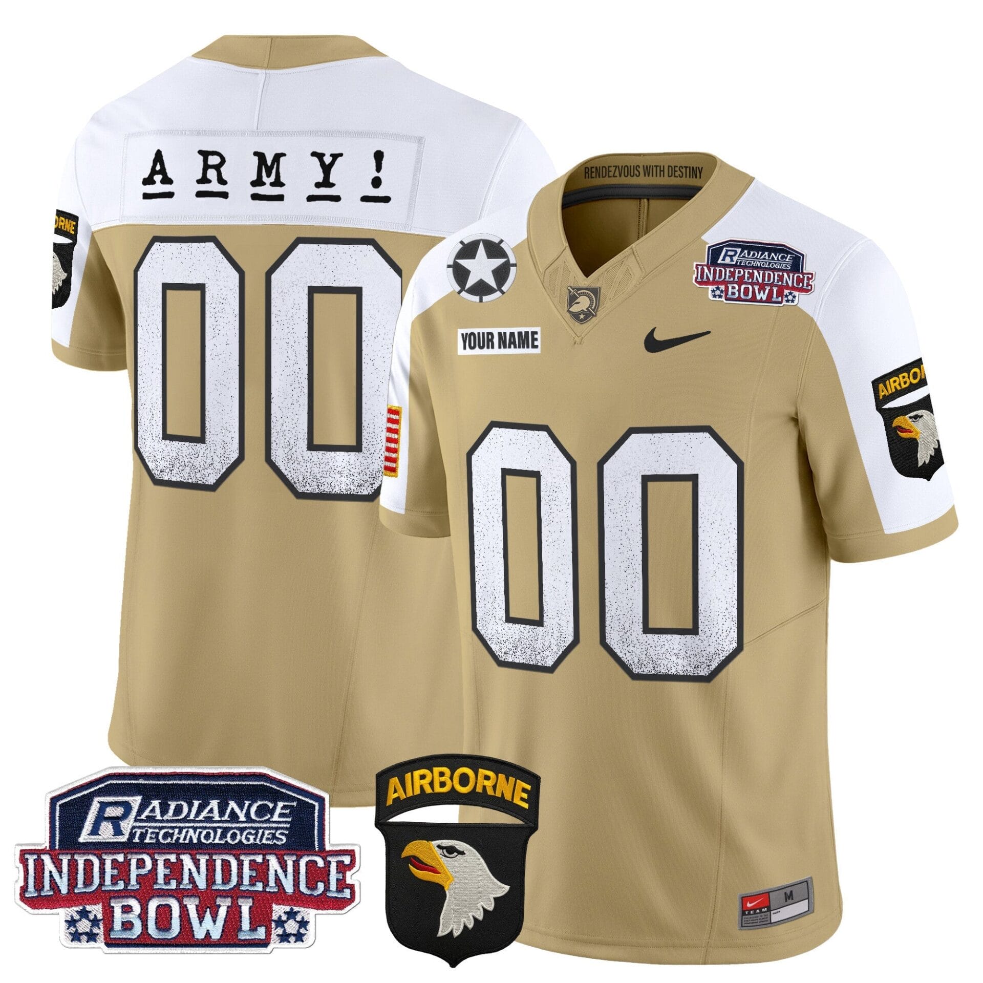 Army Black Knights Independence Bowl Patch 2024 Vapor Limited Custom Jersey - All Stitched - Image 2
