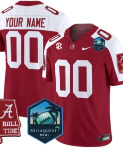 Alternative view of Alabama Crimson Tide 2025 ReliaQuest Bowl Patch Vapor Limited Custom Jersey - All Stitched