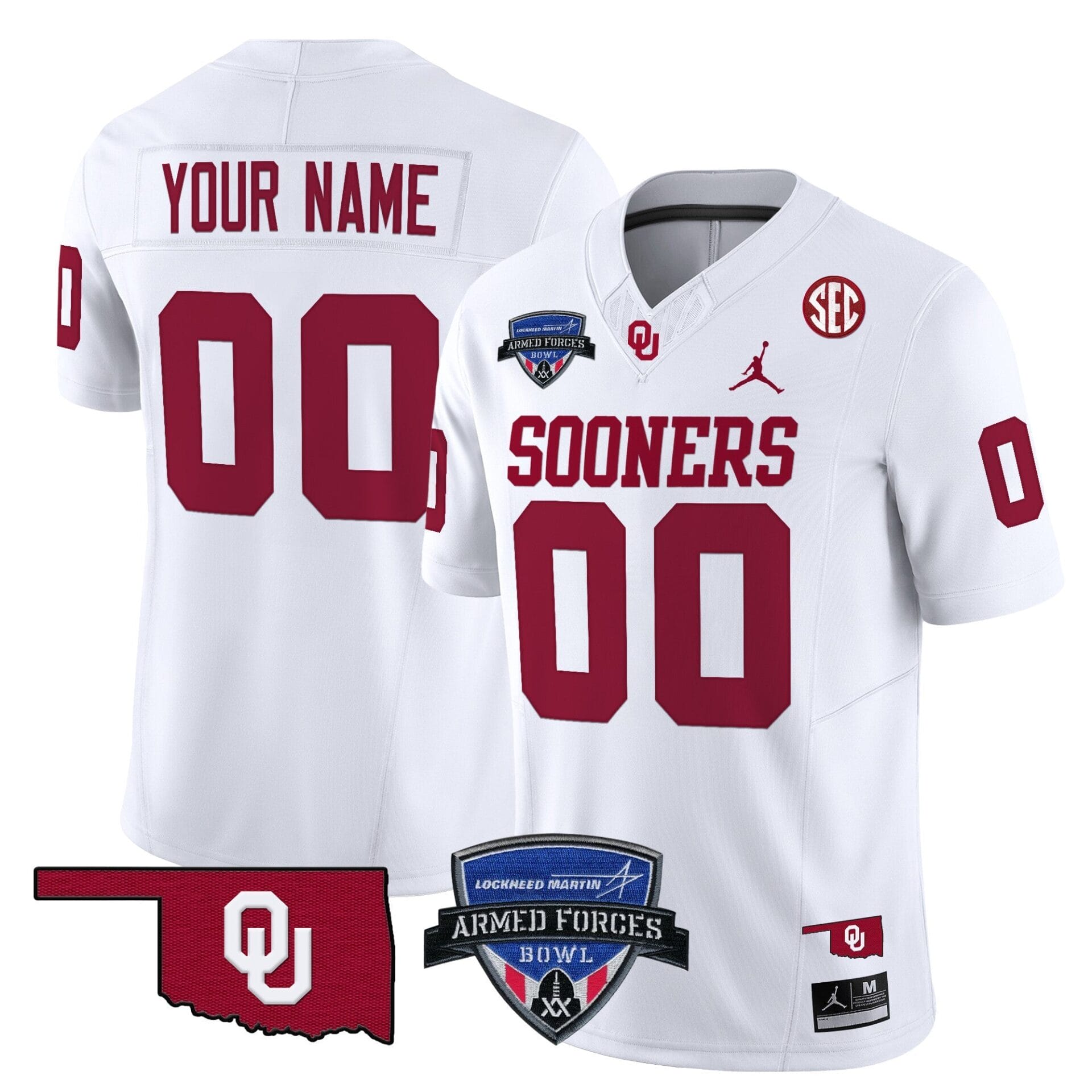 Oklahoma Sooners 2025 Armed Forces Bowl Patch Vapor Limited Custom Jersey - All Stitched - Image 5