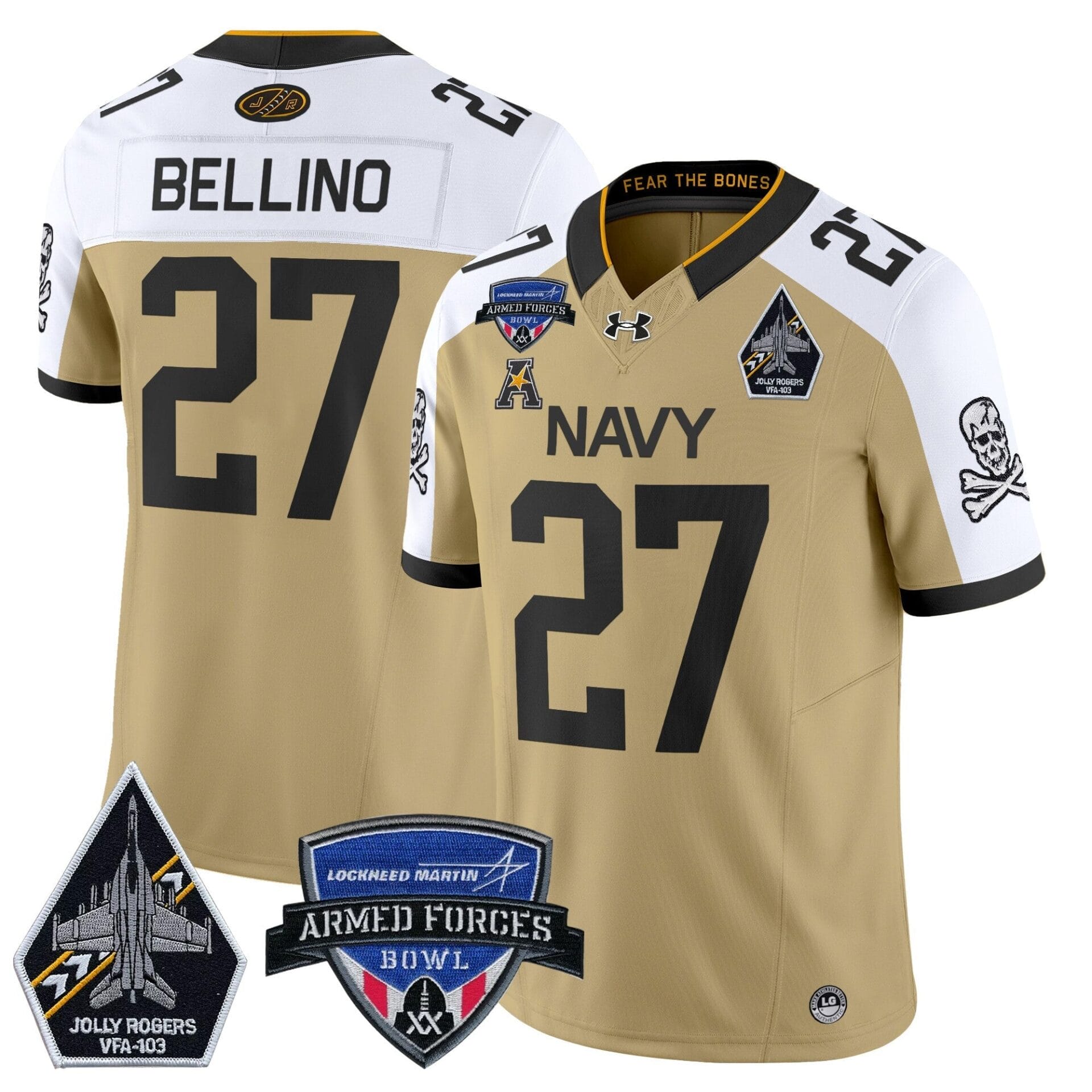 Navy Midshipmen 2025 Armed Forces Bowl Patch Vapor Limited Jersey - All Stitched - Image 16