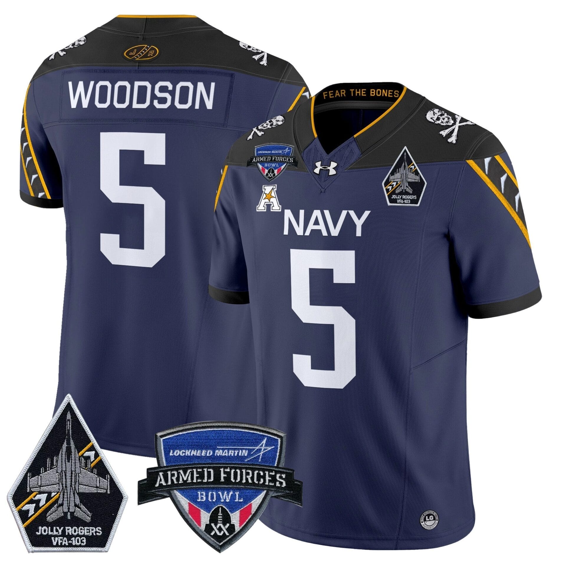 Navy Midshipmen 2025 Armed Forces Bowl Patch Vapor Limited Jersey - All Stitched - Image 24