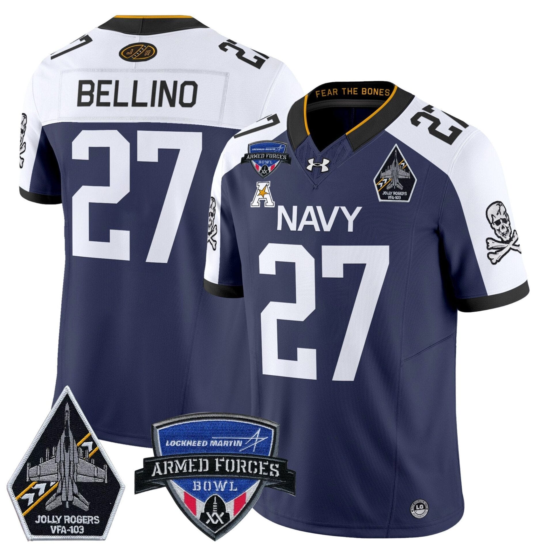 Navy Midshipmen 2025 Armed Forces Bowl Patch Vapor Limited Jersey - All Stitched - Image 6