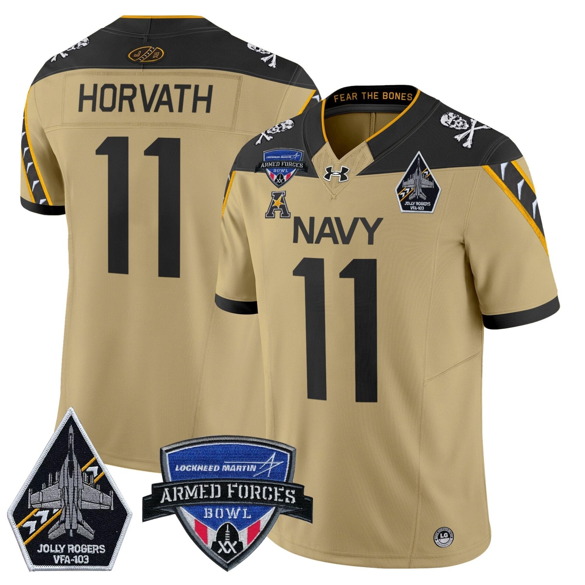 Navy Midshipmen 2025 Armed Forces Bowl Patch Vapor Limited Jersey - All Stitched - Image 41