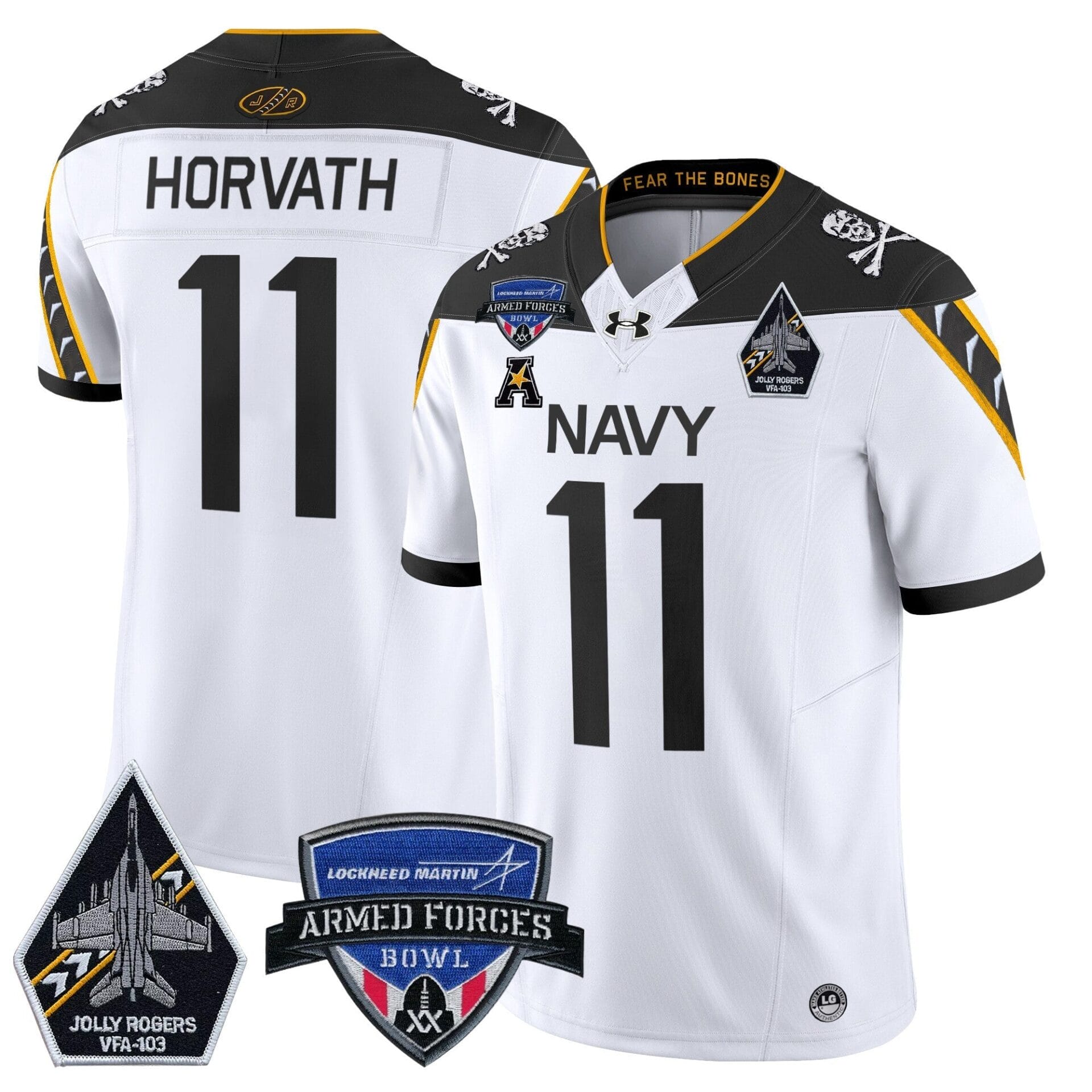 Navy Midshipmen 2025 Armed Forces Bowl Patch Vapor Limited Jersey - All Stitched - Image 31