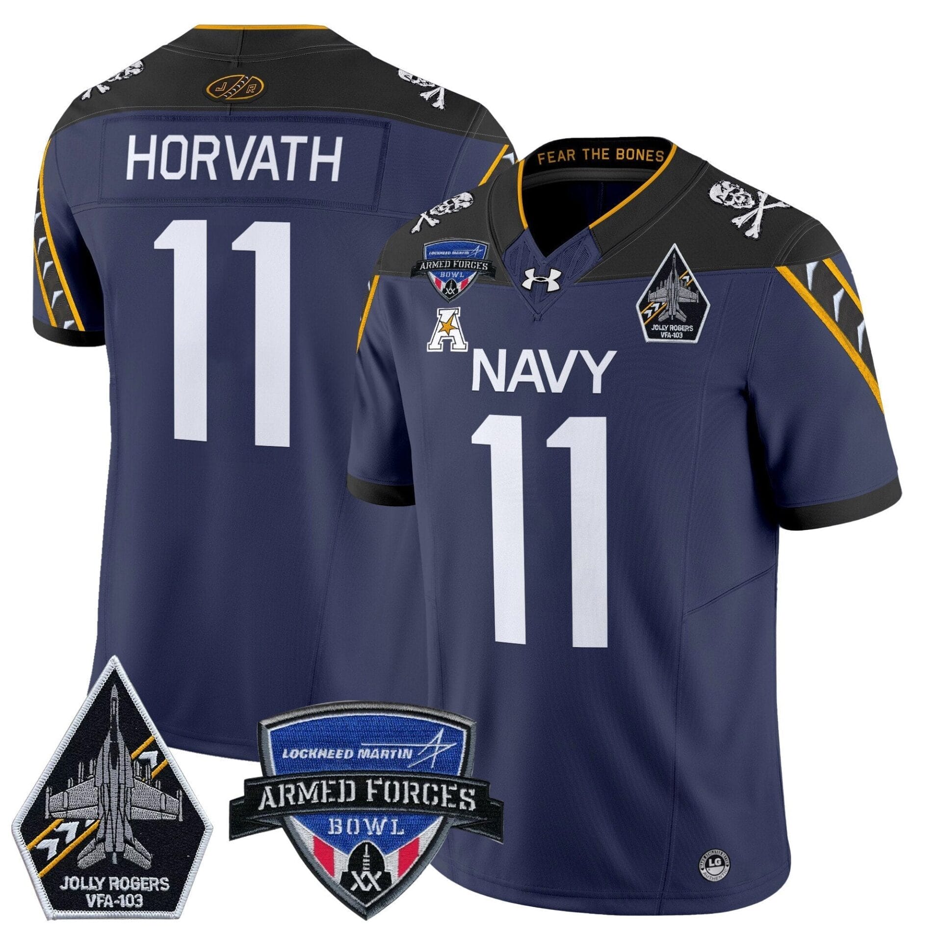 Navy Midshipmen 2025 Armed Forces Bowl Patch Vapor Limited Jersey - All Stitched - Image 21