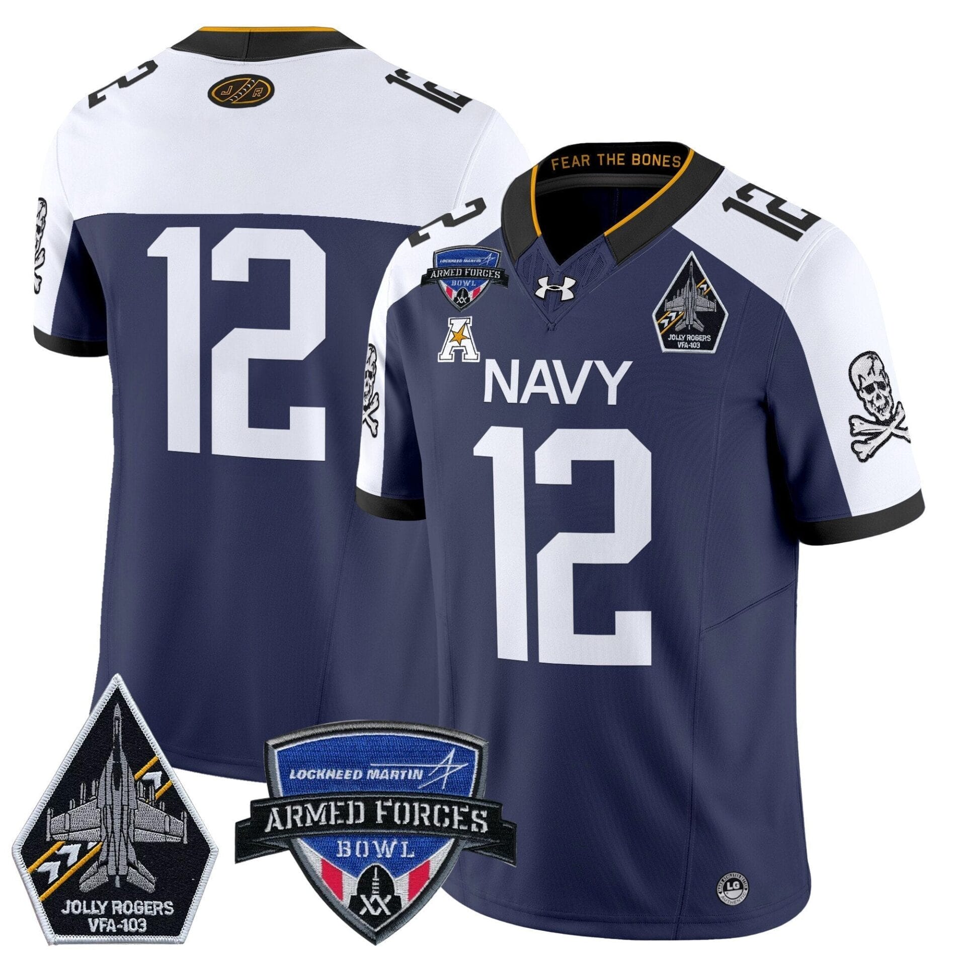 Navy Midshipmen 2025 Armed Forces Bowl Patch Vapor Limited Jersey - All Stitched - Image 10