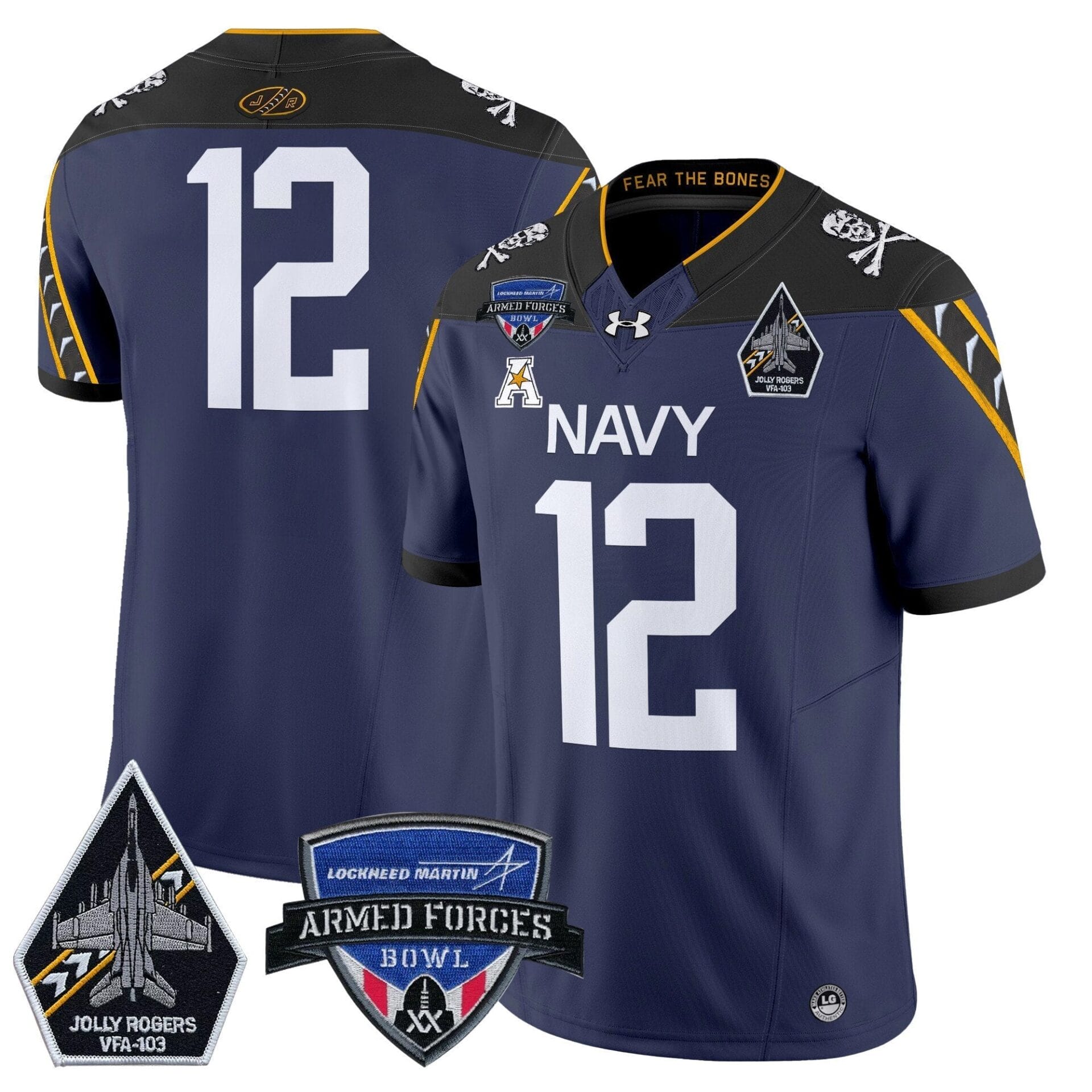 Navy Midshipmen 2025 Armed Forces Bowl Patch Vapor Limited Jersey - All Stitched - Image 30