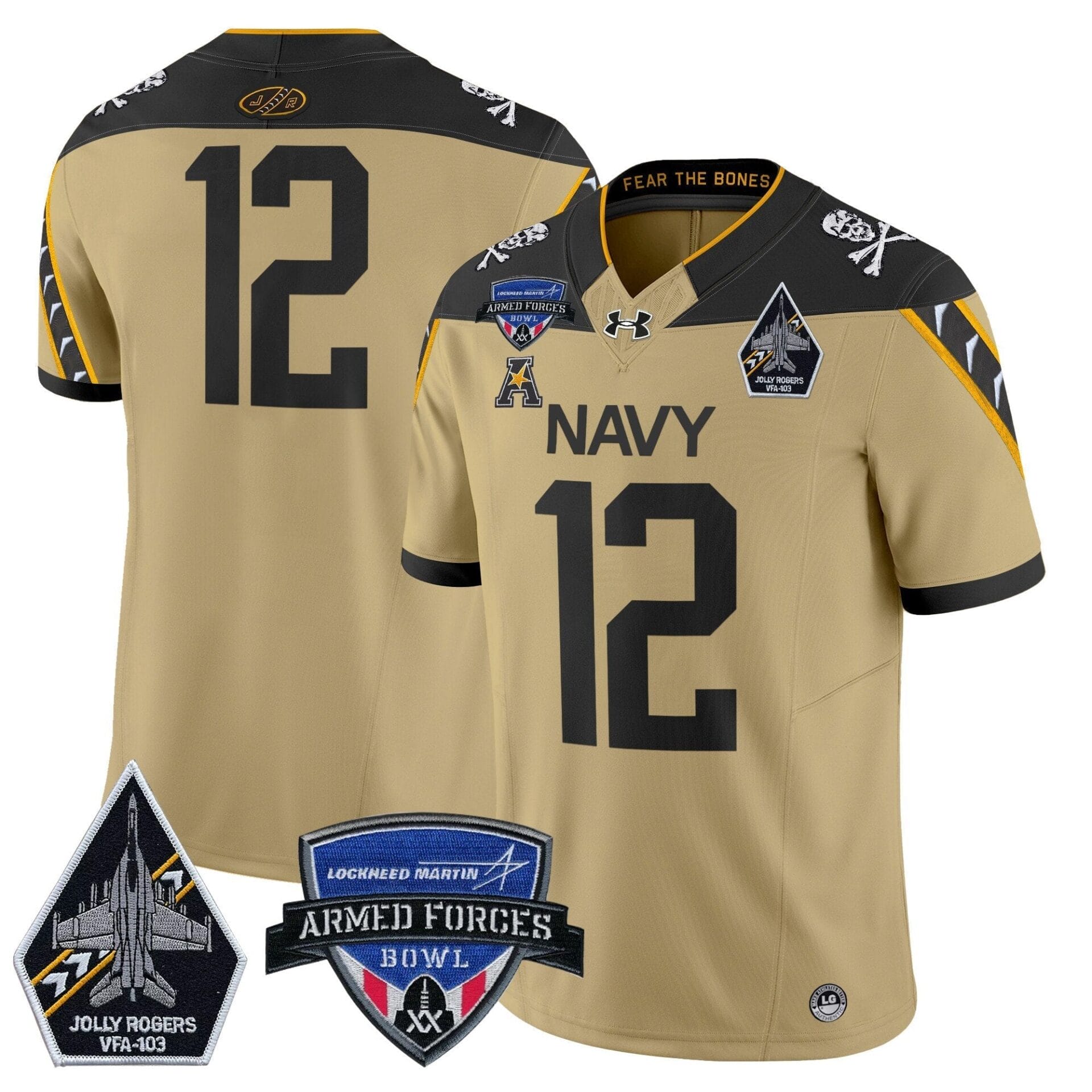 Navy Midshipmen 2025 Armed Forces Bowl Patch Vapor Limited Jersey - All Stitched - Image 50