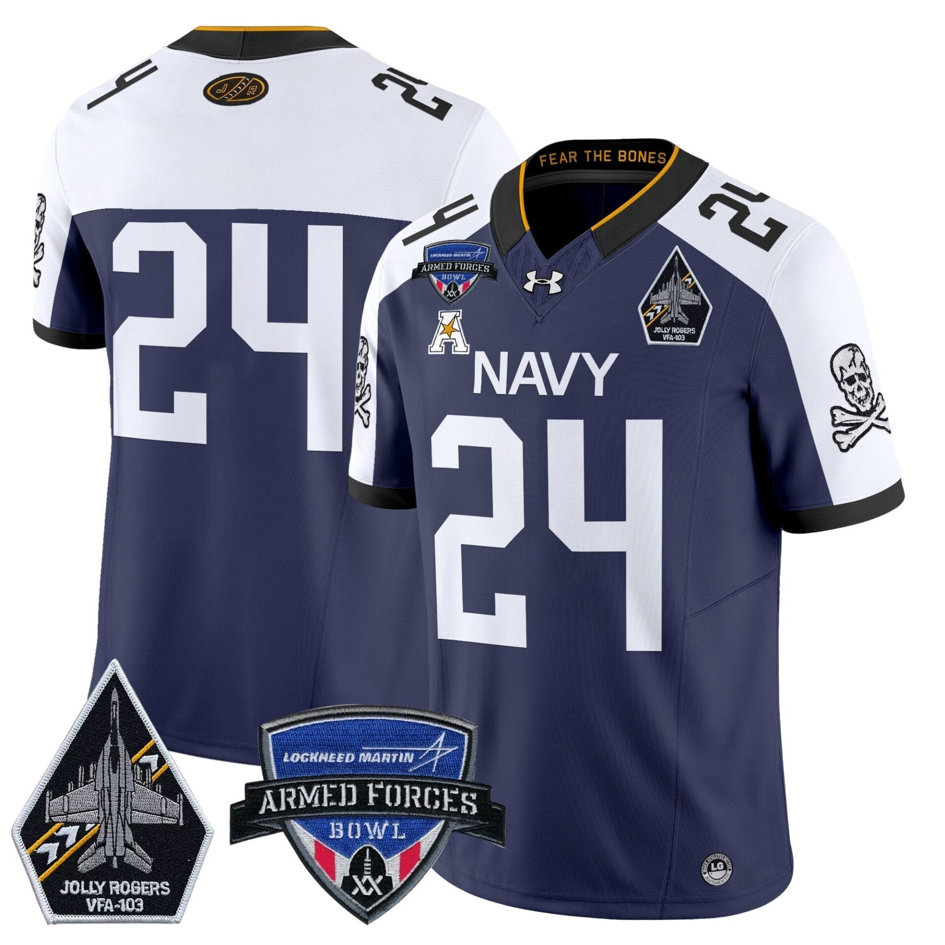 Navy Midshipmen 2025 Armed Forces Bowl Patch Vapor Limited Jersey - All Stitched - Image 8