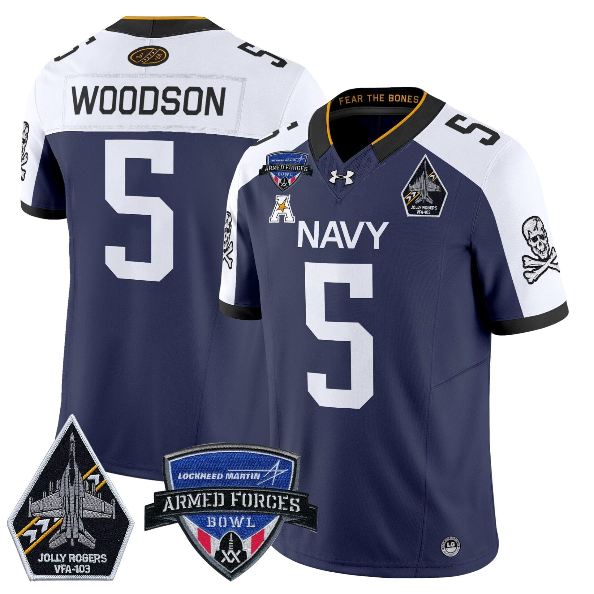 Navy Midshipmen 2025 Armed Forces Bowl Patch Vapor Limited Jersey - All Stitched - Image 4
