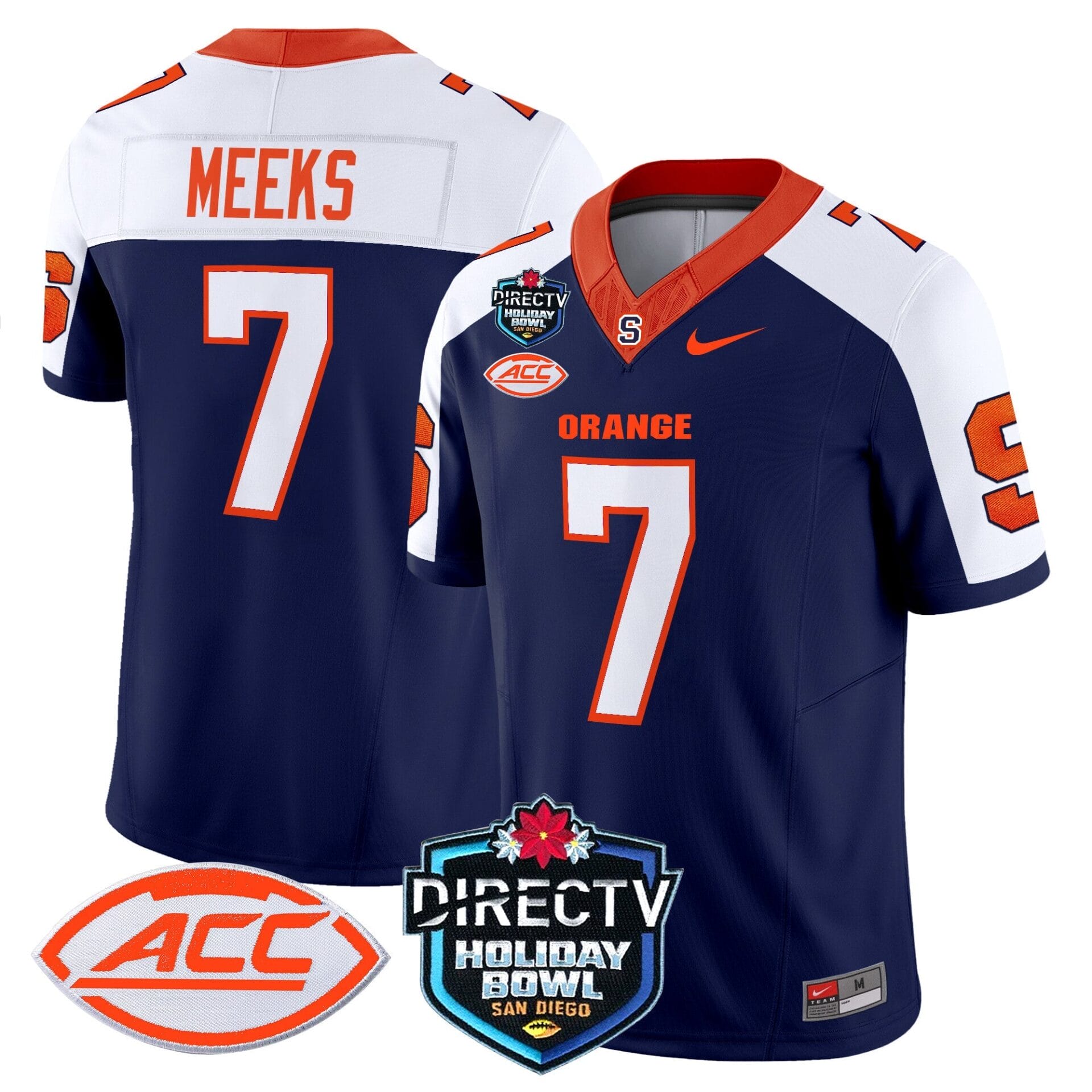 Syracuse Orange 2025 Holiday Bowl Patch Vapor Limited Jersey - All Stitched - Image 3