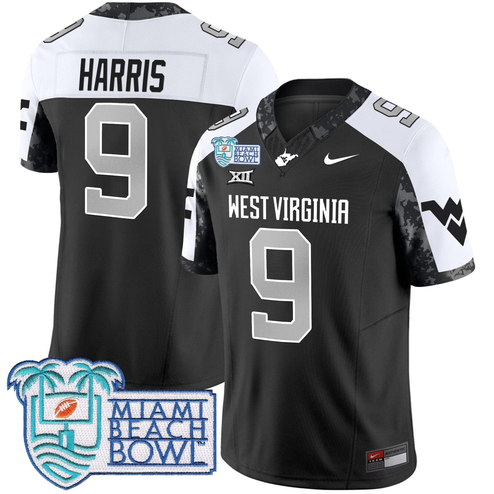 West Virginia Mountaineers 2025 Miami Beach Bowl Patch Vapor Limited Jersey - All Stitched - Image 14